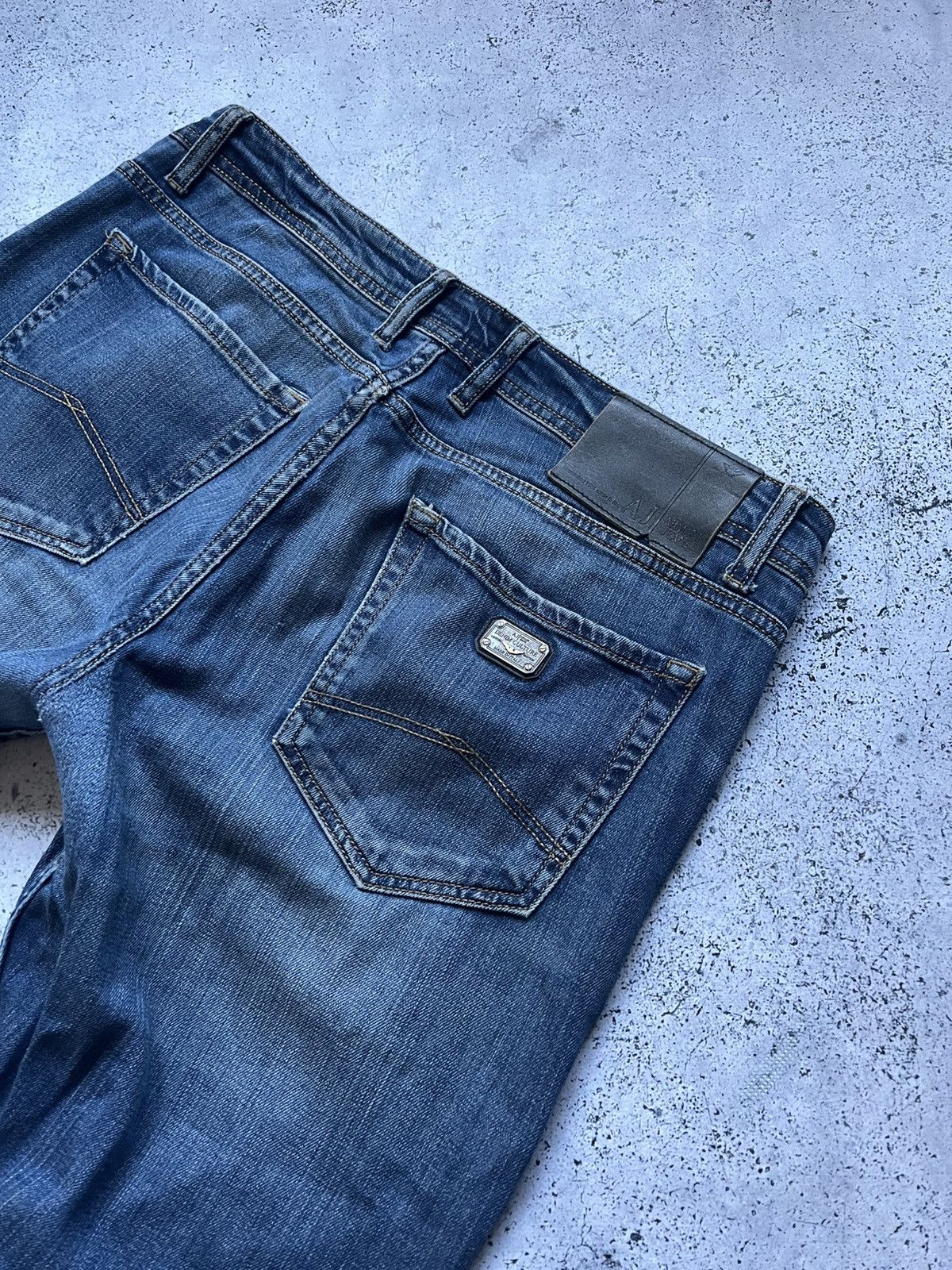 Armani × Vintage Vintage Armani Jeans Denim Metallic Logo Y2K USA Size US 34 / EU 50 - 2 Thumbnail