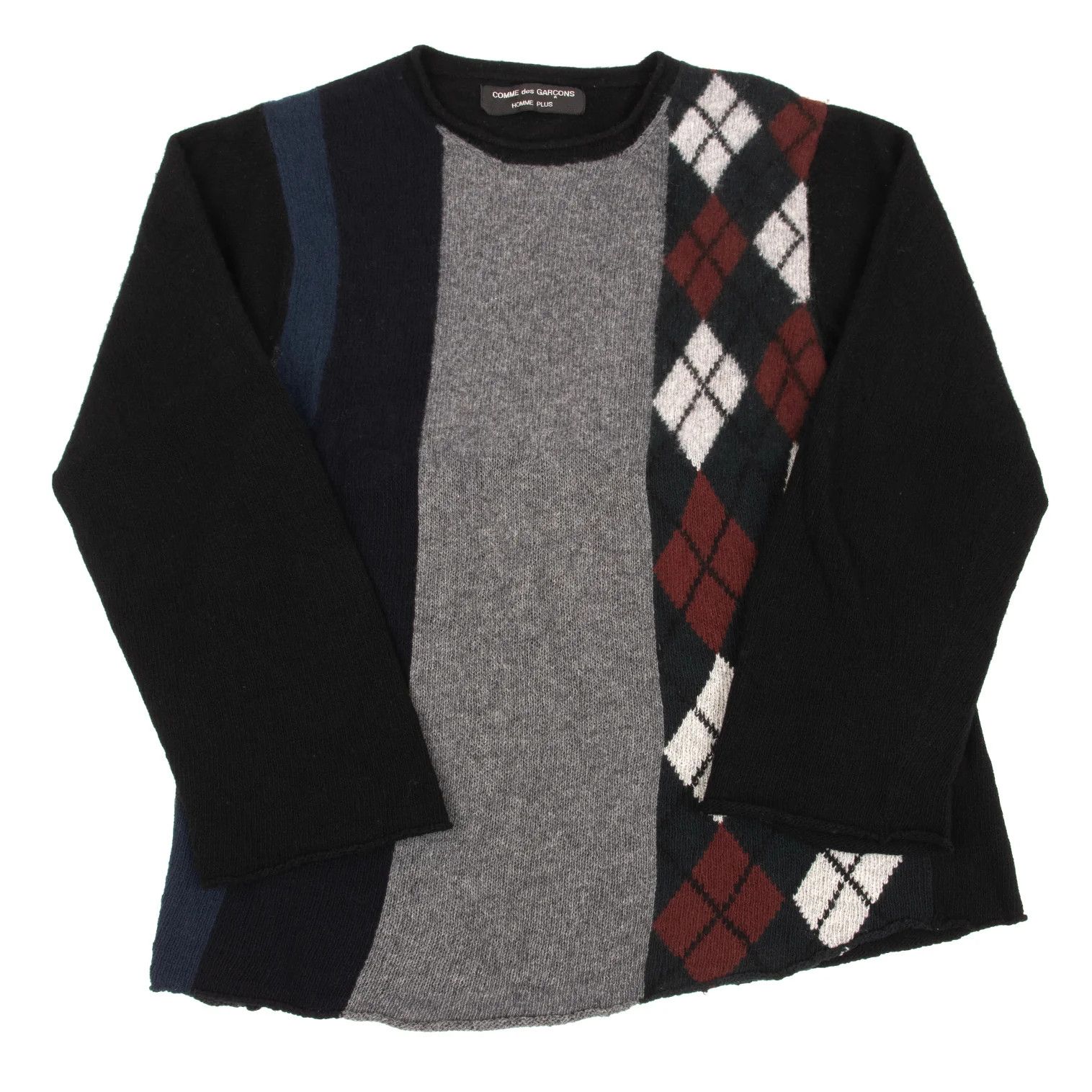 Comme des Garcons Homme Plus Argyle Knit Sweater in Black and Dark Green, Size M Size US M / EU 48-50 / 2 - 1 Thumbnail