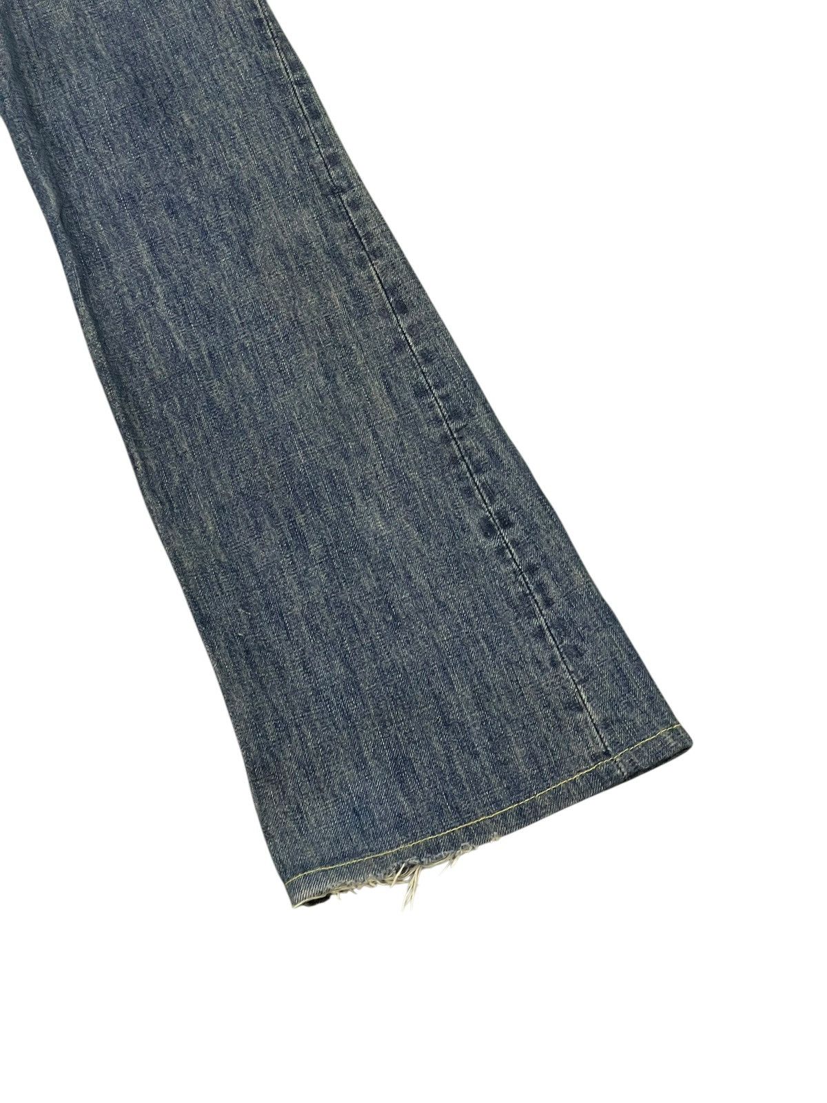 Japanese Brand Flare Jeans Honeysuckle Rose Faded Distress Boot Cut 7🟦 Size US 29 - 14 Thumbnail