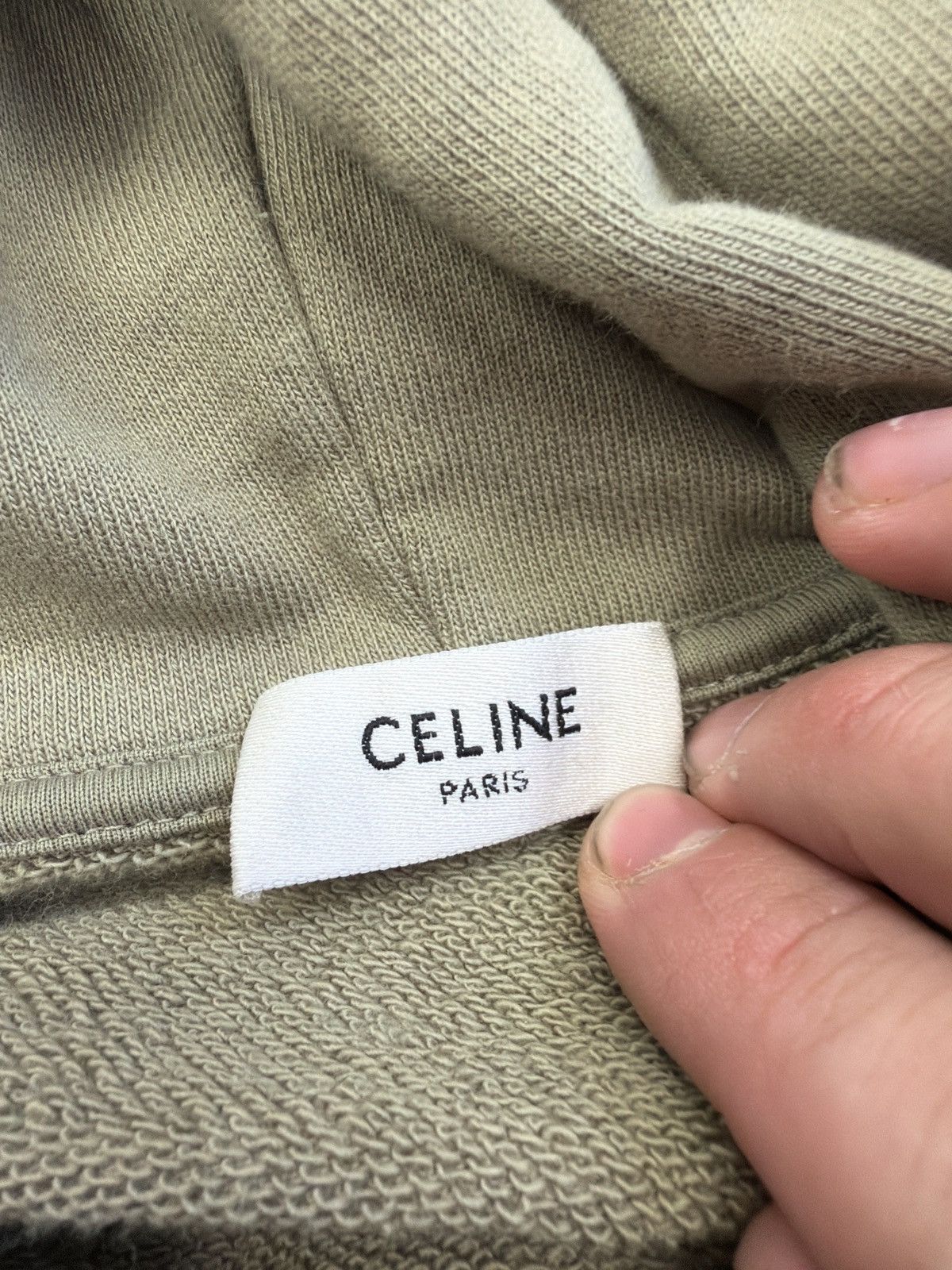 Celine Celine logo hooded sweatshirt olive Size US S / EU 44-46 / 1 - 6 Thumbnail