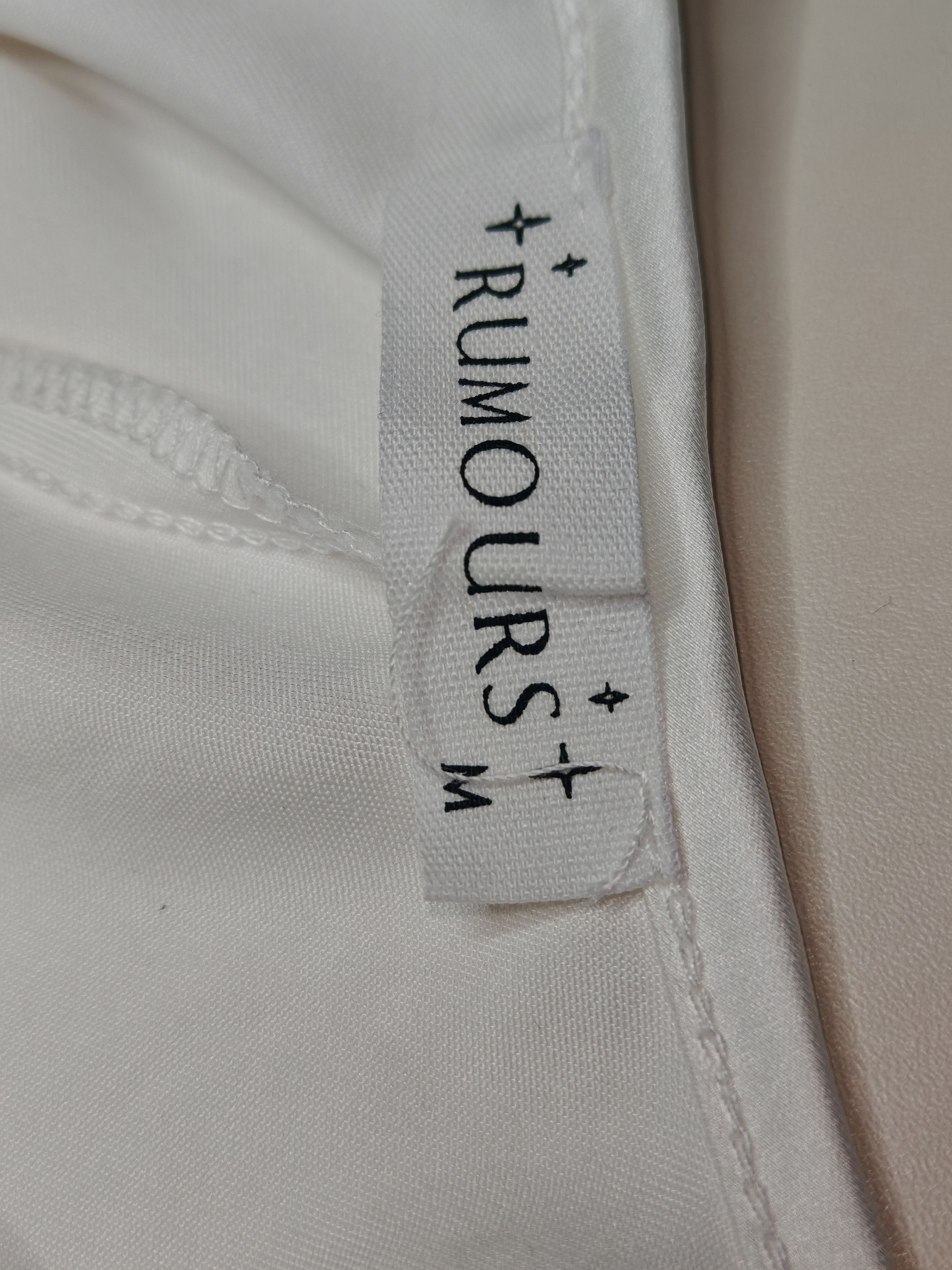 Other White Satin Open Back Crop Blouse by Rumors sz M Size M / US 6-8 / IT 42-44 - 7 Thumbnail