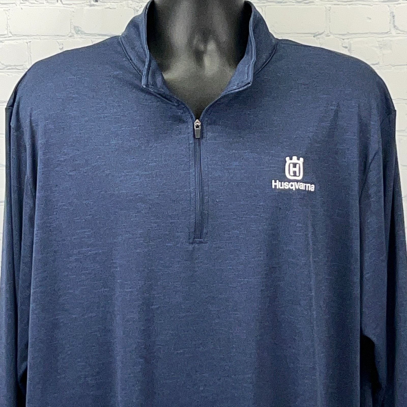 Other Husqvarna 1/4 Quarter Zip Shirt Logo Long Sleeve Blue 3XL Size US XXL / EU 58 / 5 - 1 Thumbnail