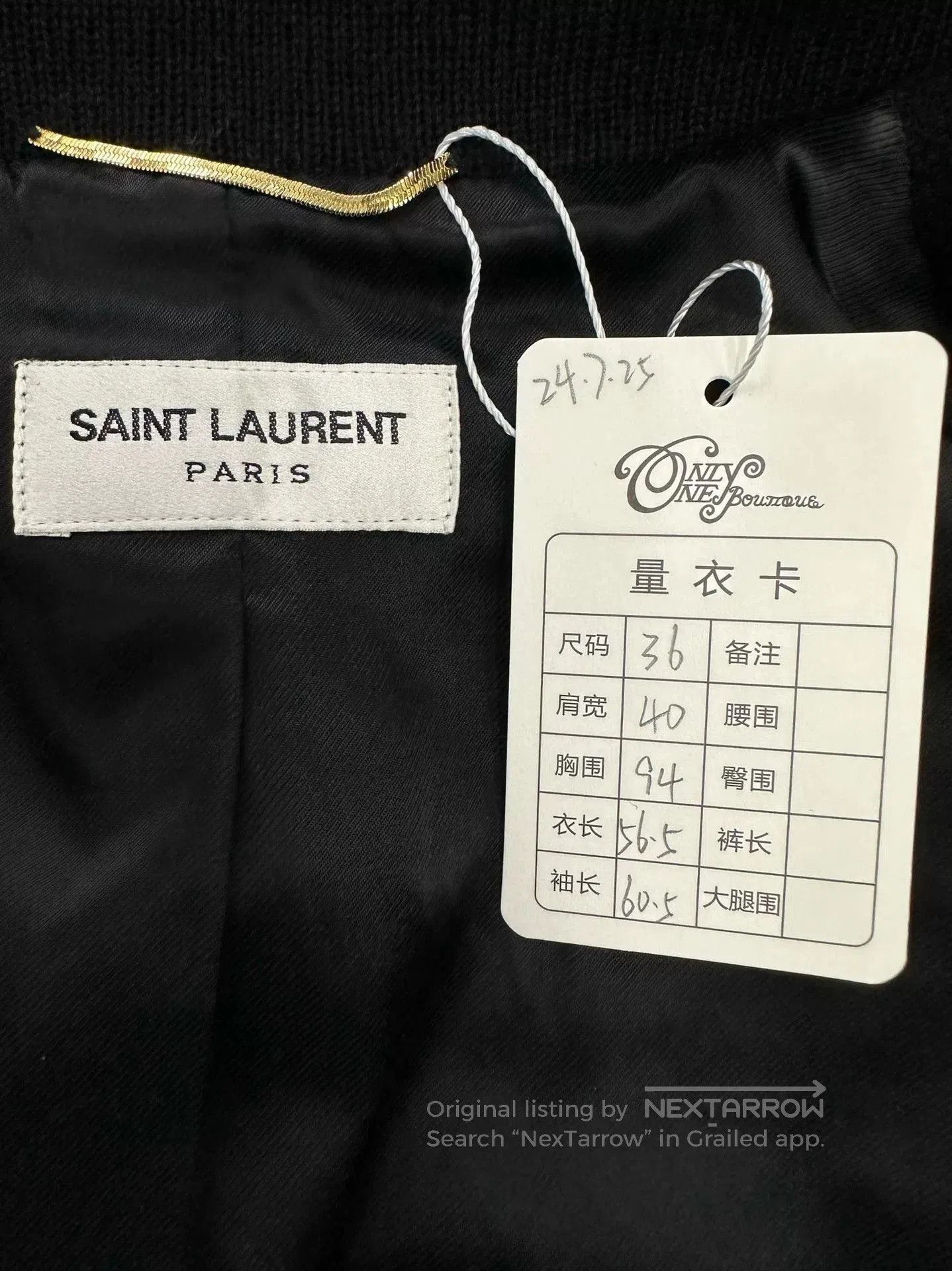Saint Laurent Paris Saint Laurent Black White Varsity Jacket. Size XS / US 0-2 / IT 36-38 - 4 Thumbnail