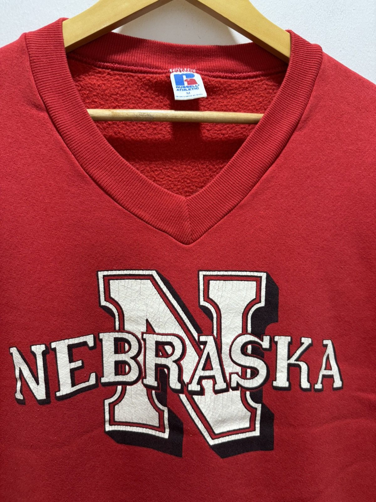 Russell Athletic × Vintage VINTAGE 90s NEBRASKA VNECK SWEATSHIRT Size US S / EU 44-46 / 1 - 4 Thumbnail