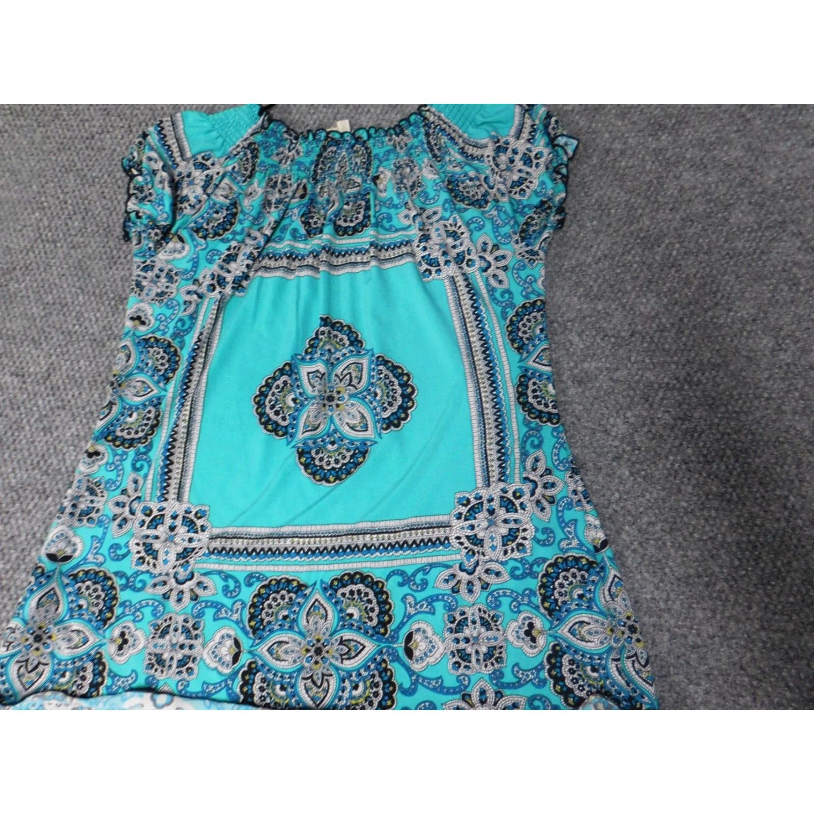 Madison Madison Womens Blouse S Short Sleeve Crew Neck Blue Polyester Rayon Stretch Casual Shirt Womens Size S / US 4 / IT 40 - 7 Thumbnail