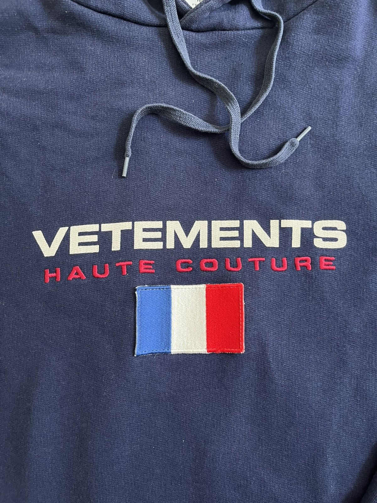 Vetements Vetements haute couture navy hoodie Size US M / EU 48-50 / 2 - 2 Thumbnail