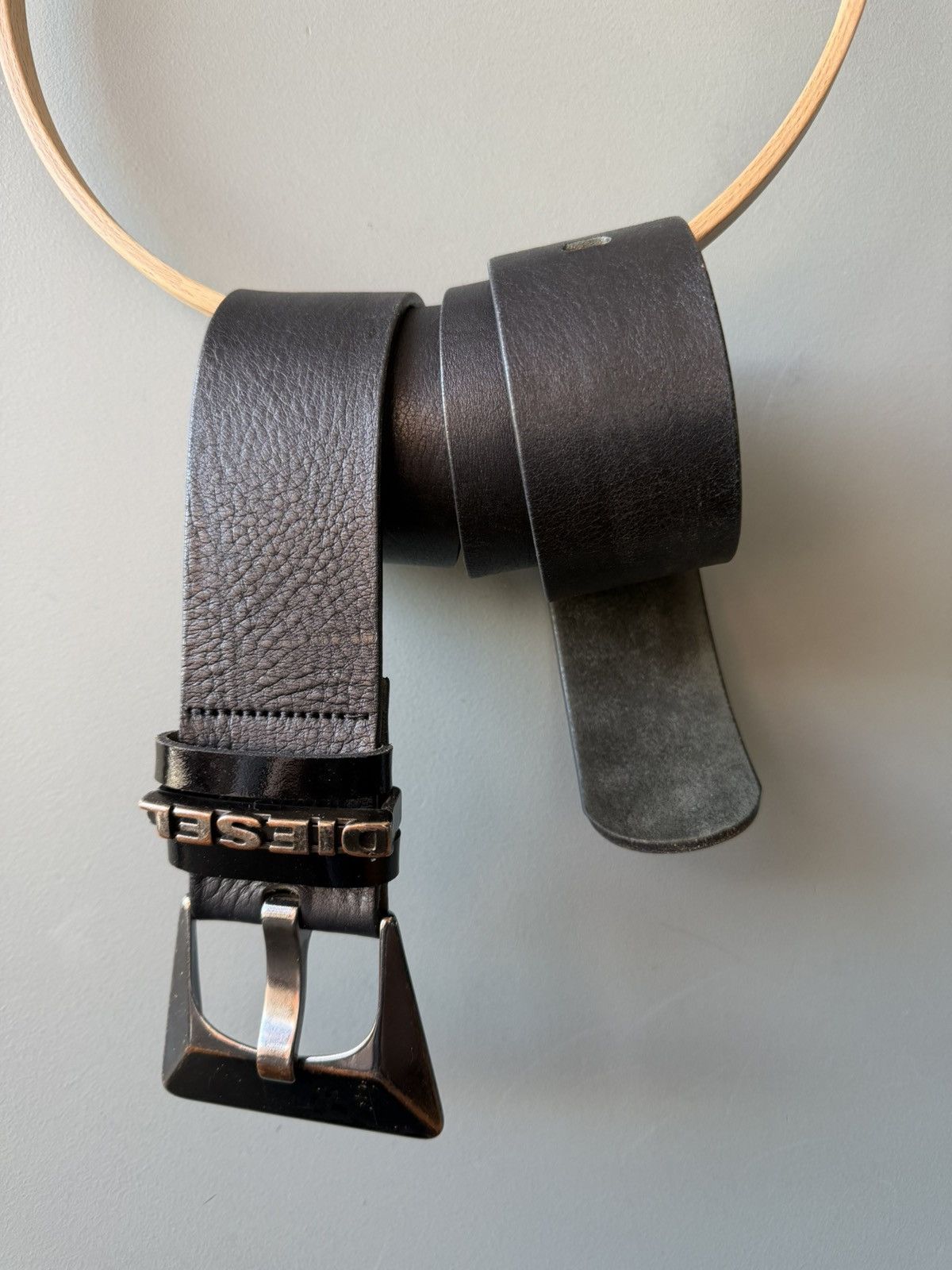 Vintage Diesel Black Leather Belt