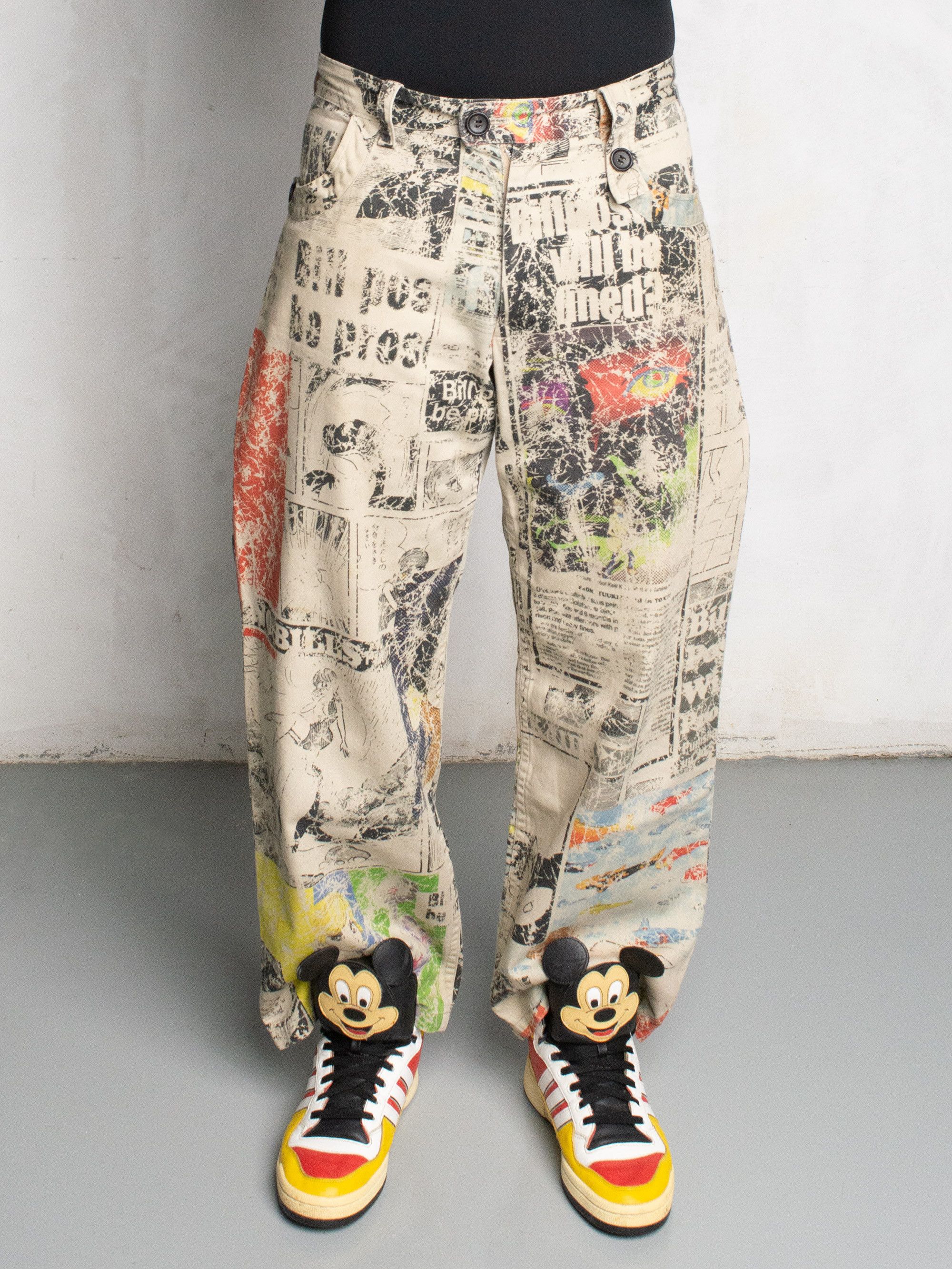 Yohji Yamamoto Y's - S/S 2013 - manga print pants - size 3 Size 33" - 3 Thumbnail