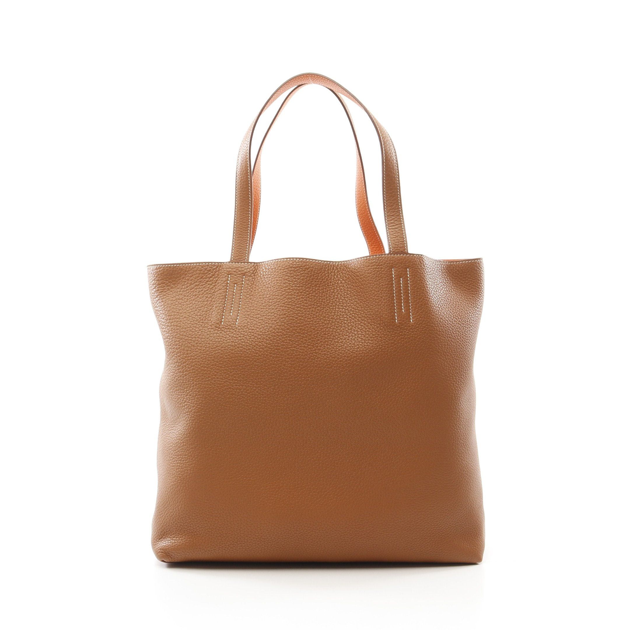 Hermes Hermes Double Sense 45 Gold Orange Handbag Tote Bag Clemence Leather Brown Reversible □ R Stamp Size ONE SIZE - 1 Thumbnail