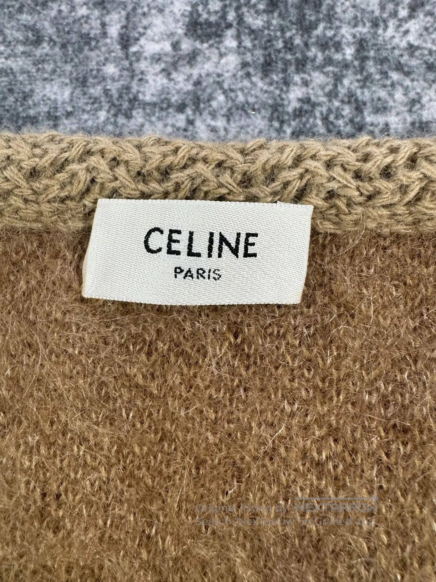 Celine CELINE Argyle Mohair Gold Button Coat| Size XS / US 0-2 / IT 36-38 - 4 Thumbnail
