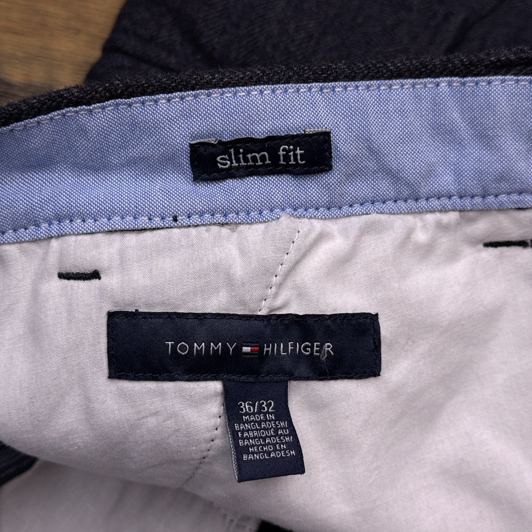 Tommy Hilfiger Tommy Hilfiger Slim Fit Cargo Pants Mens 36x32 Gray Herringbone Wool Blend New Size US 36 / EU 52 - 5 Thumbnail