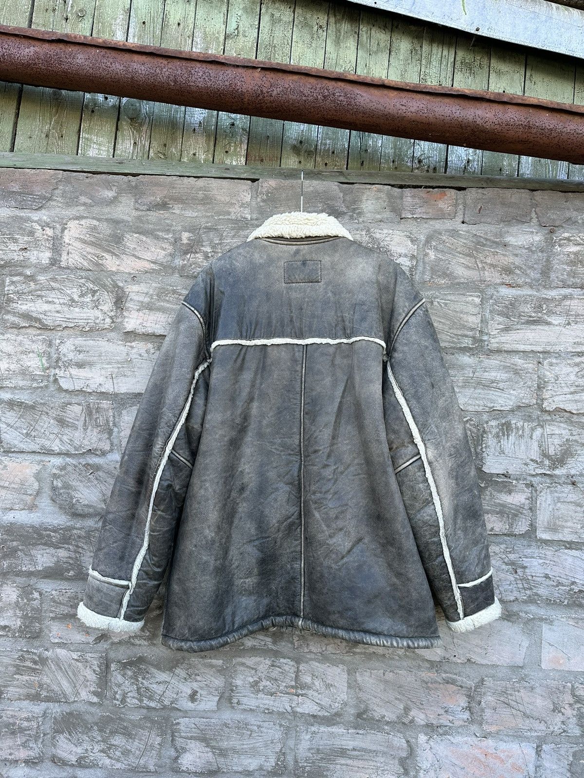 Quiksilver × Vintage Vintage Y2K Quiksilver Boarding Sherpa Leather Jacket Size US L / EU 52-54 / 3 - 11 Thumbnail
