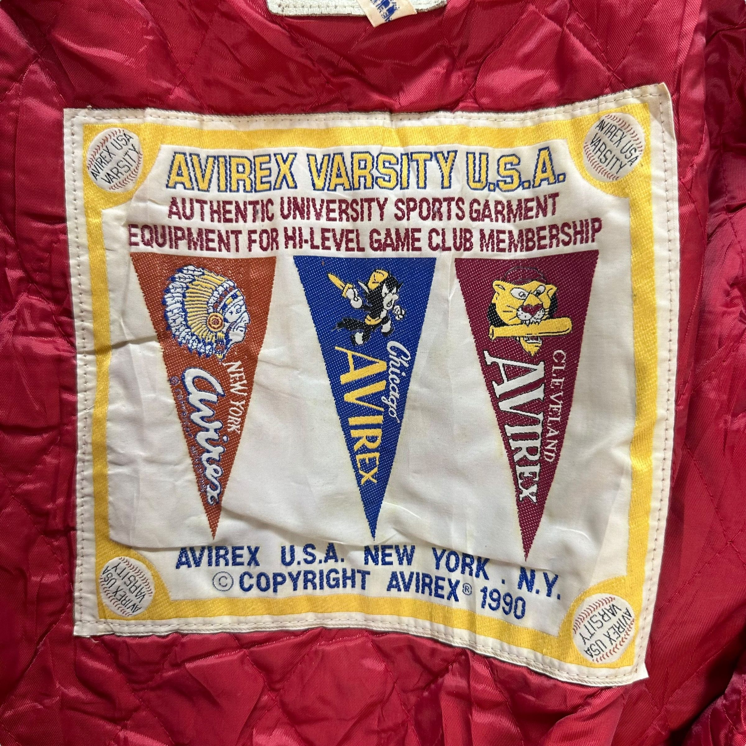 Avirex NEW YORK AVIREX VARSITY USA BIG LOGO LEATHER JACKET #8916 Size US XS / EU 42 / 0 - 16 Thumbnail