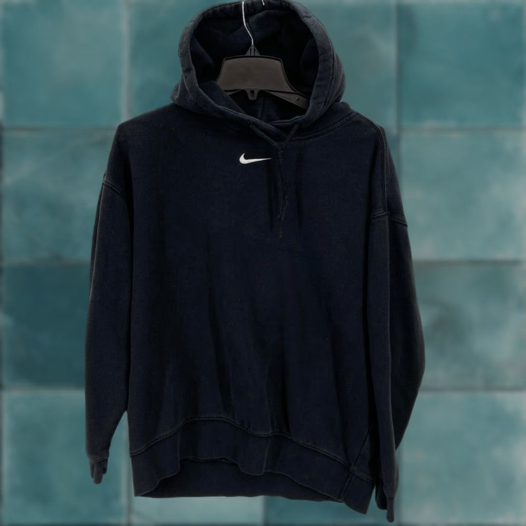 Nike Vintage Nike Center Swoosh Hoodie Sweatshirt Mens M Black Fleece Hip Hop Skater Size US M / EU 48-50 / 2 - 1 Thumbnail