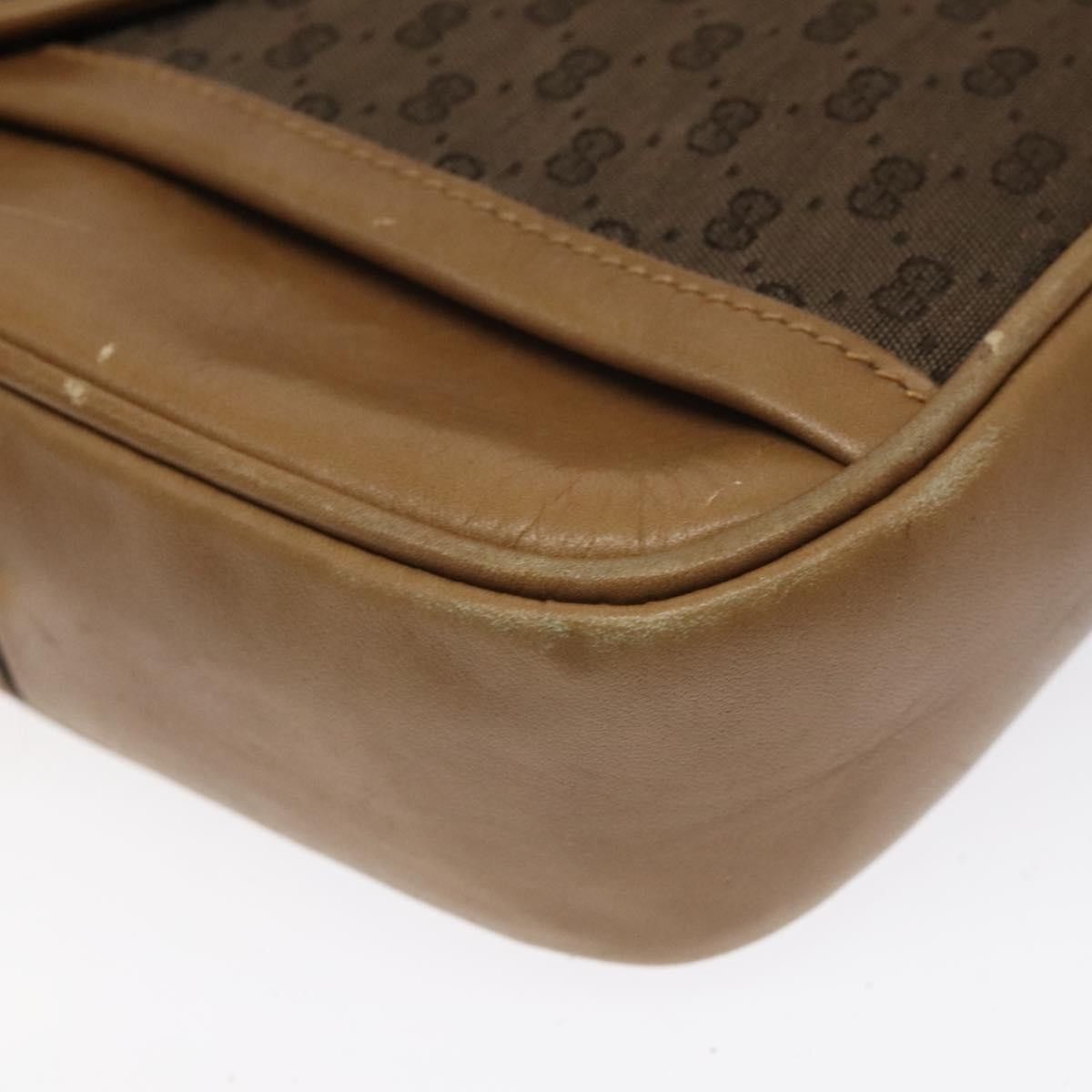 Gucci GUCCI Micro GG Canvas Shoulder Bag Brown Gold Size ONE SIZE - 11 Thumbnail