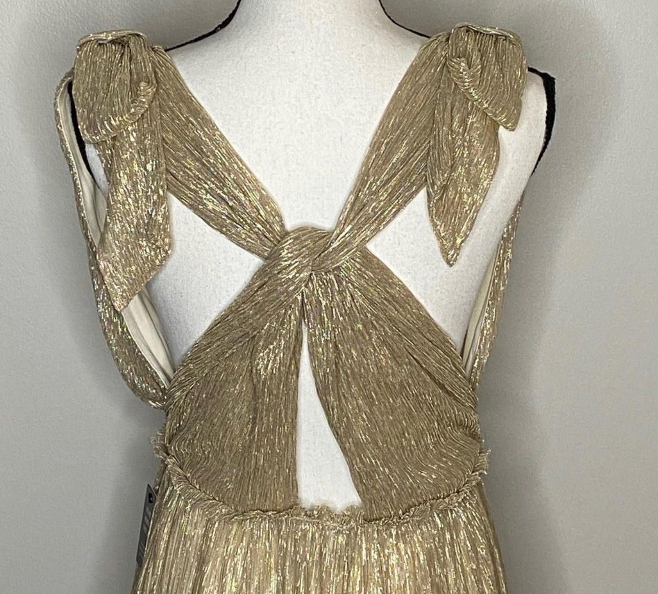 Express Express x Rachel Zoe Elegant Gold Metallic Evening NWT Gown Size XL / US 12-14 / IT 48-50 - 4 Thumbnail