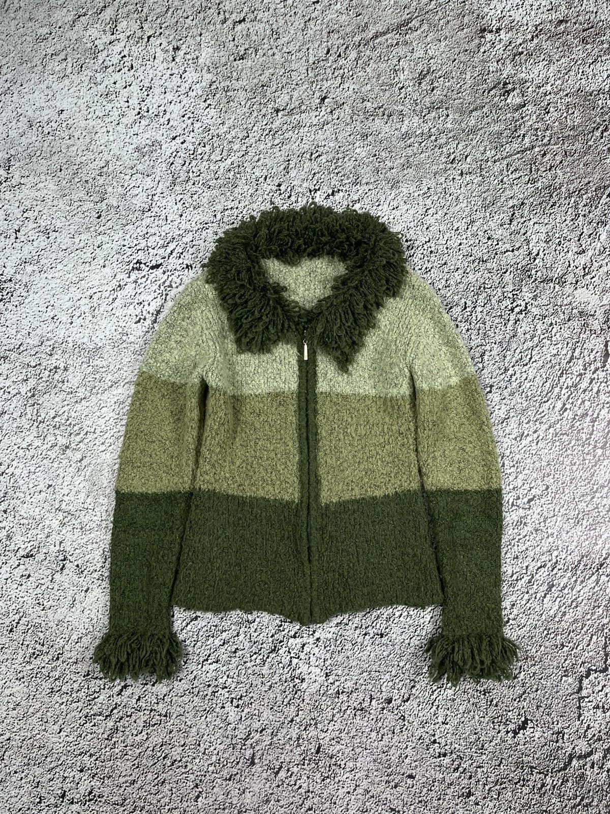 Japanese Brand Vintage 90s Luxury Knitted Striped Cardigan Sweater Jacket Size S / US 4 / IT 40 - 1 Thumbnail