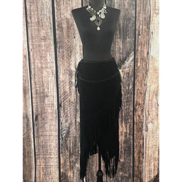 Black fringe shop skirt 48