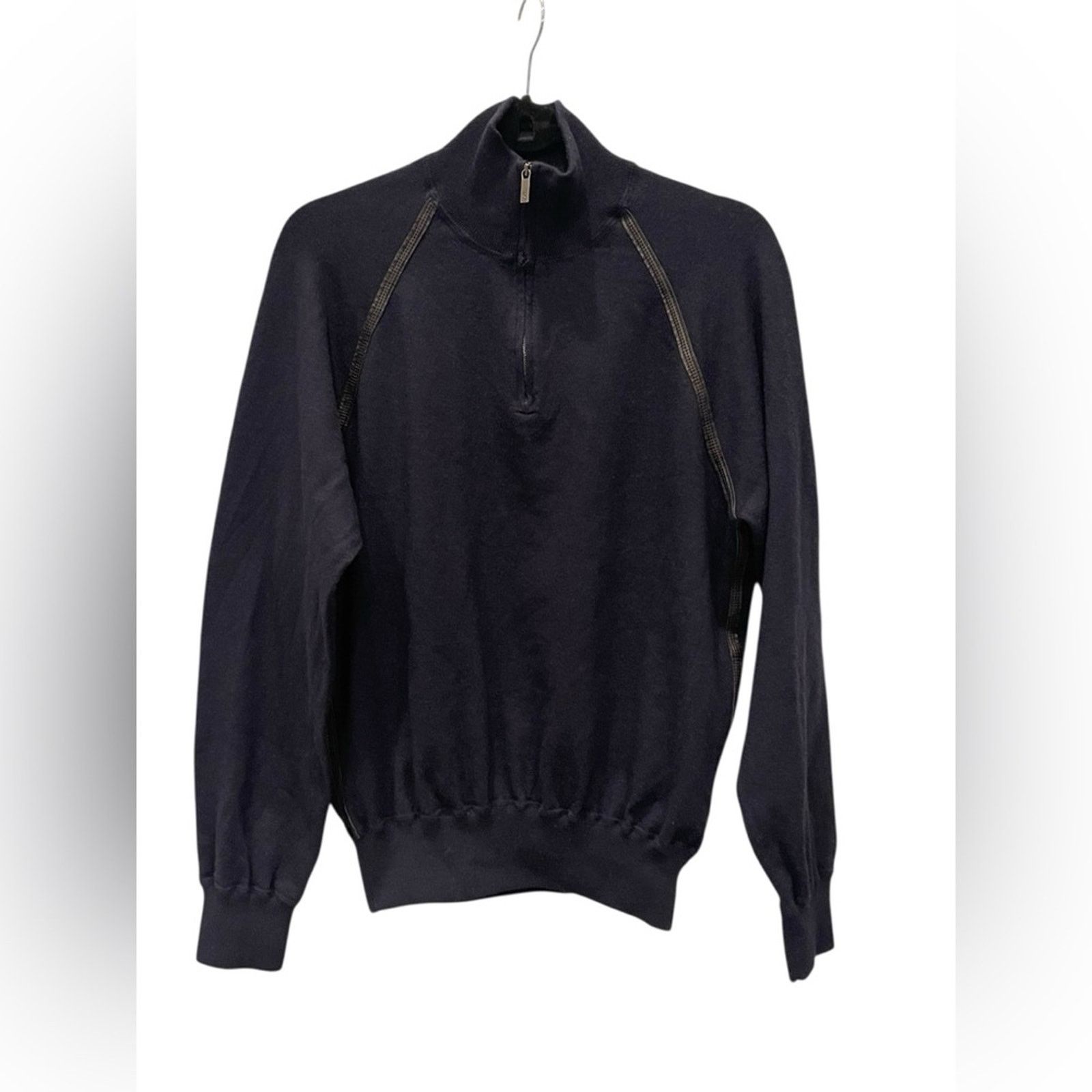 Ermenegildo Zegna Ermenegildo Zegna Sport Sweater Men L Blue 1/2 Zip Pullover Size US L / EU 52-54 / 3 - 1 Thumbnail