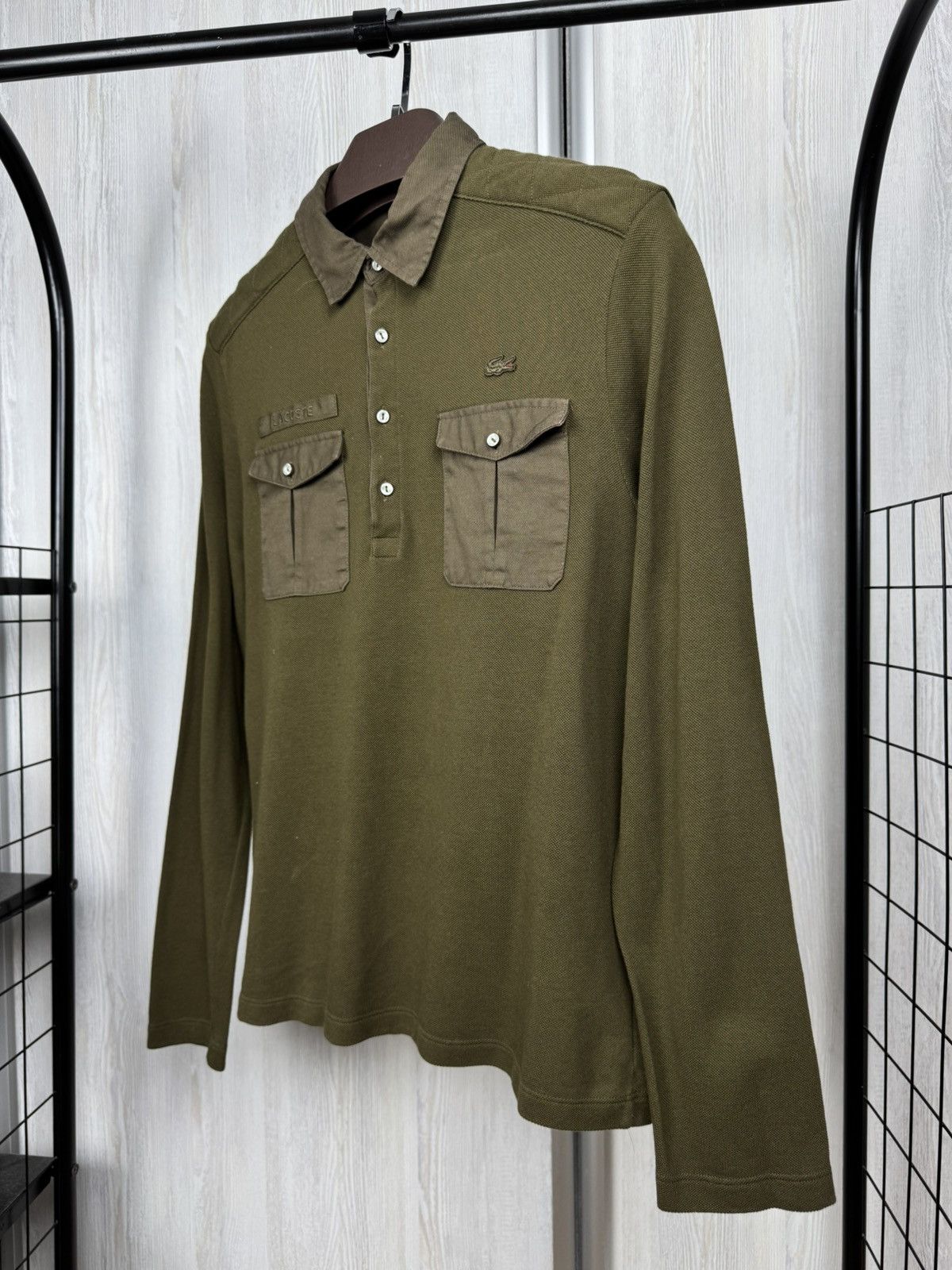 Lacoste Lacoste Khaki Green vintage slim fit rugby polo shirt Size US M / EU 48-50 / 2 - 5 Thumbnail