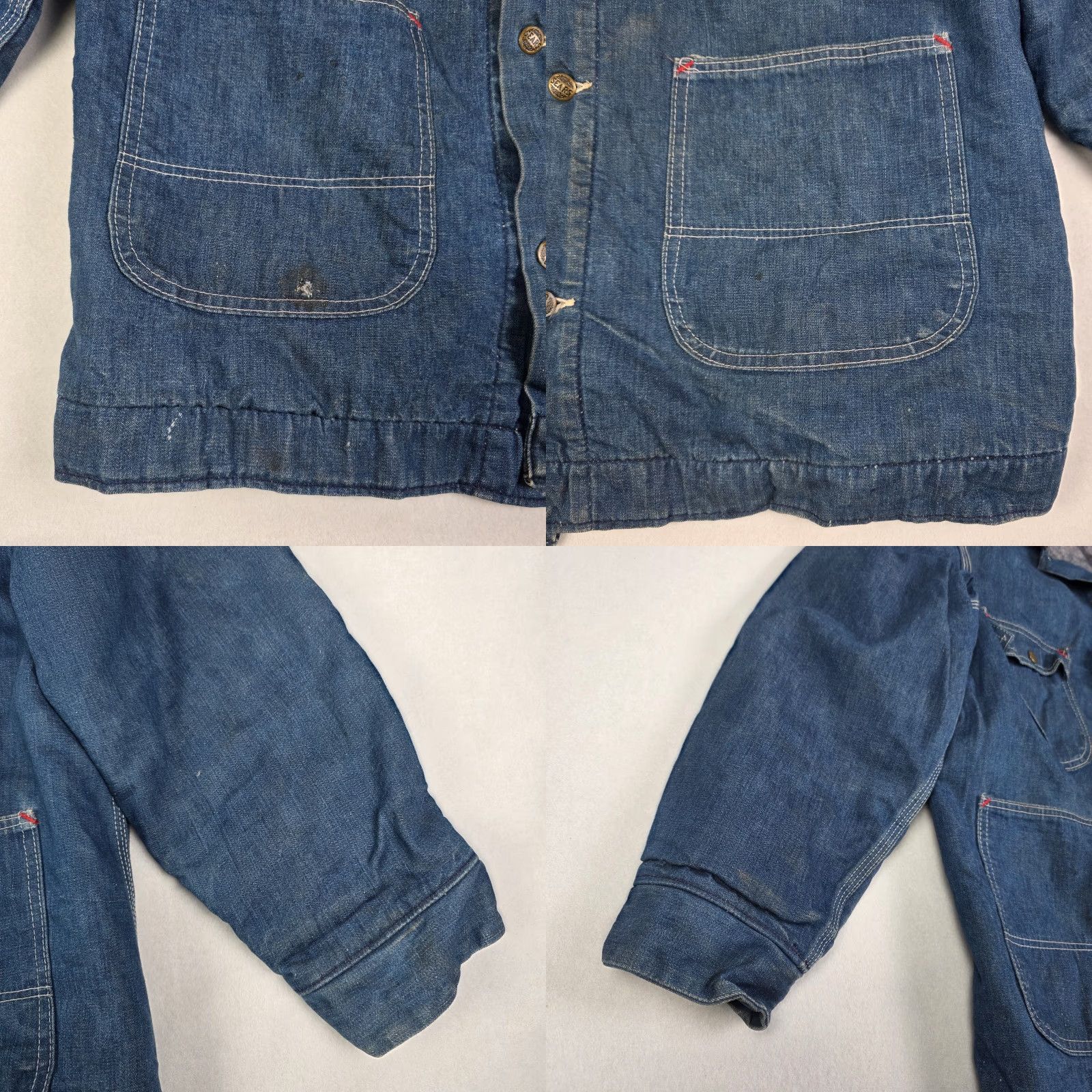 Sears VINTAGE Sears Chore Jacket Denim Lined Workwear Barn Coat Mens Large Blue 70s Size US L / EU 52-54 / 3 - 8 Thumbnail