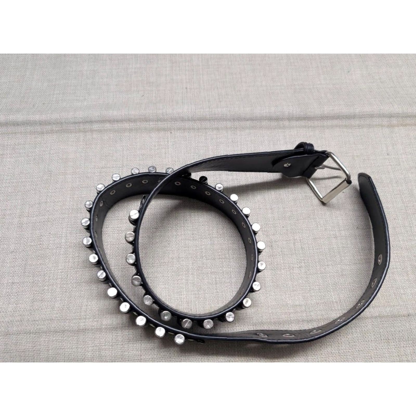 Vintage VINTAGE Gun Shells black belt 36 Mens belt Cowboy Punk Gothic GUNS AMMO Y2K buckle belt 1990s skate Size 36 - 4 Thumbnail