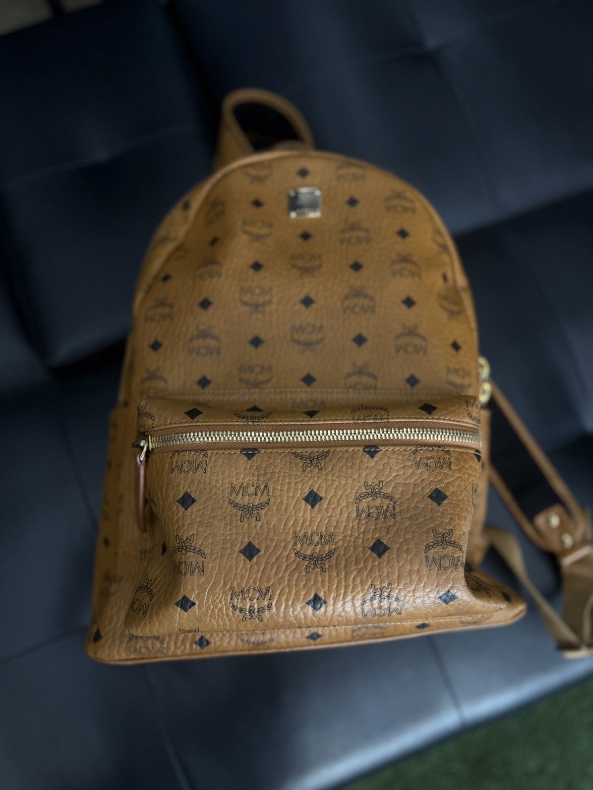 MCM MCM Classic Logo Brown Studs Large Backpack 🧼 Size ONE SIZE - 10 Thumbnail