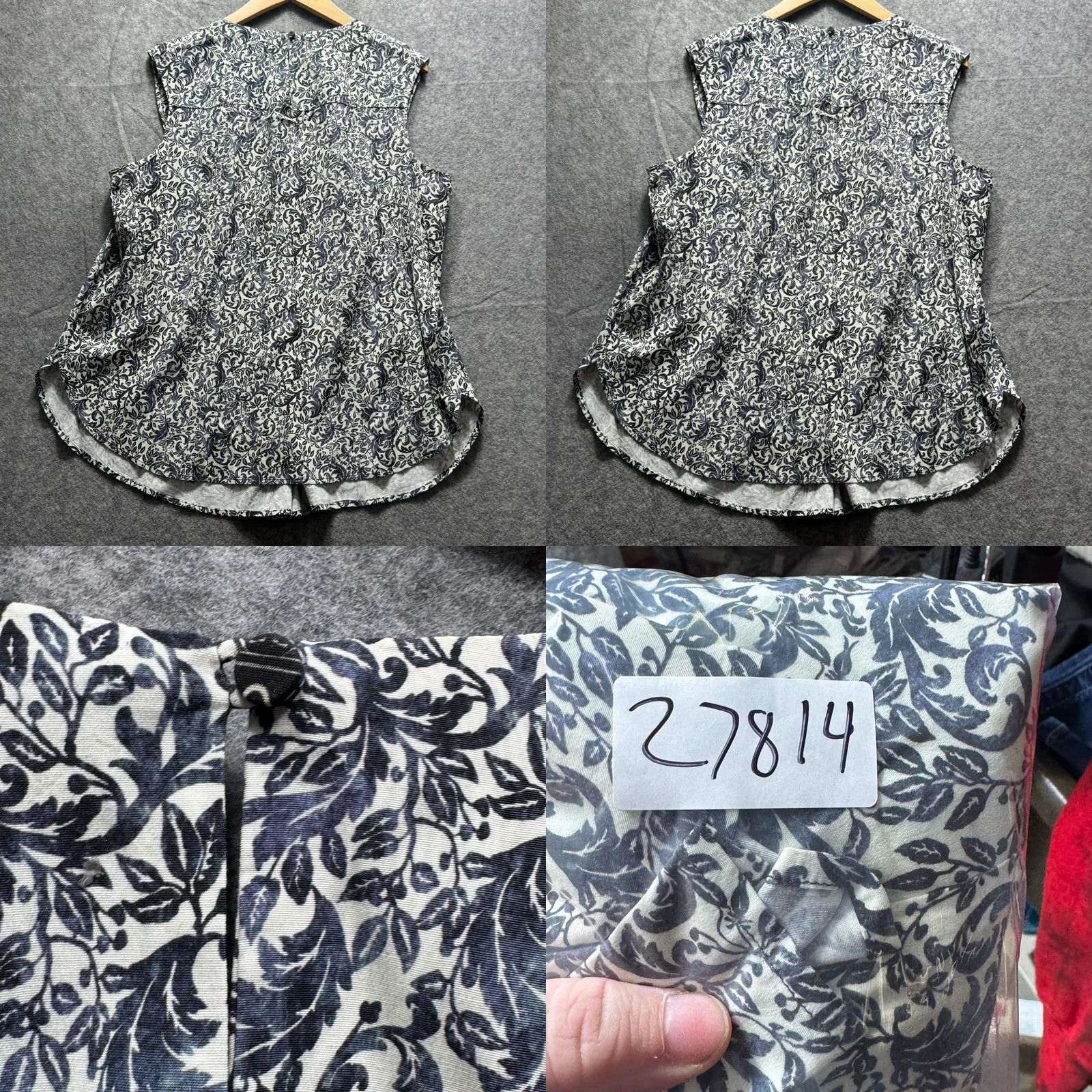 M.M.LaFleur MM.LaFleur Blouse Womens +1 Blue Floral Sleeveless Tunic Dress Shirt (Relaxed Fit) Womens Plus Size Size XS / US 0-2 / IT 36-38 - 8 Thumbnail