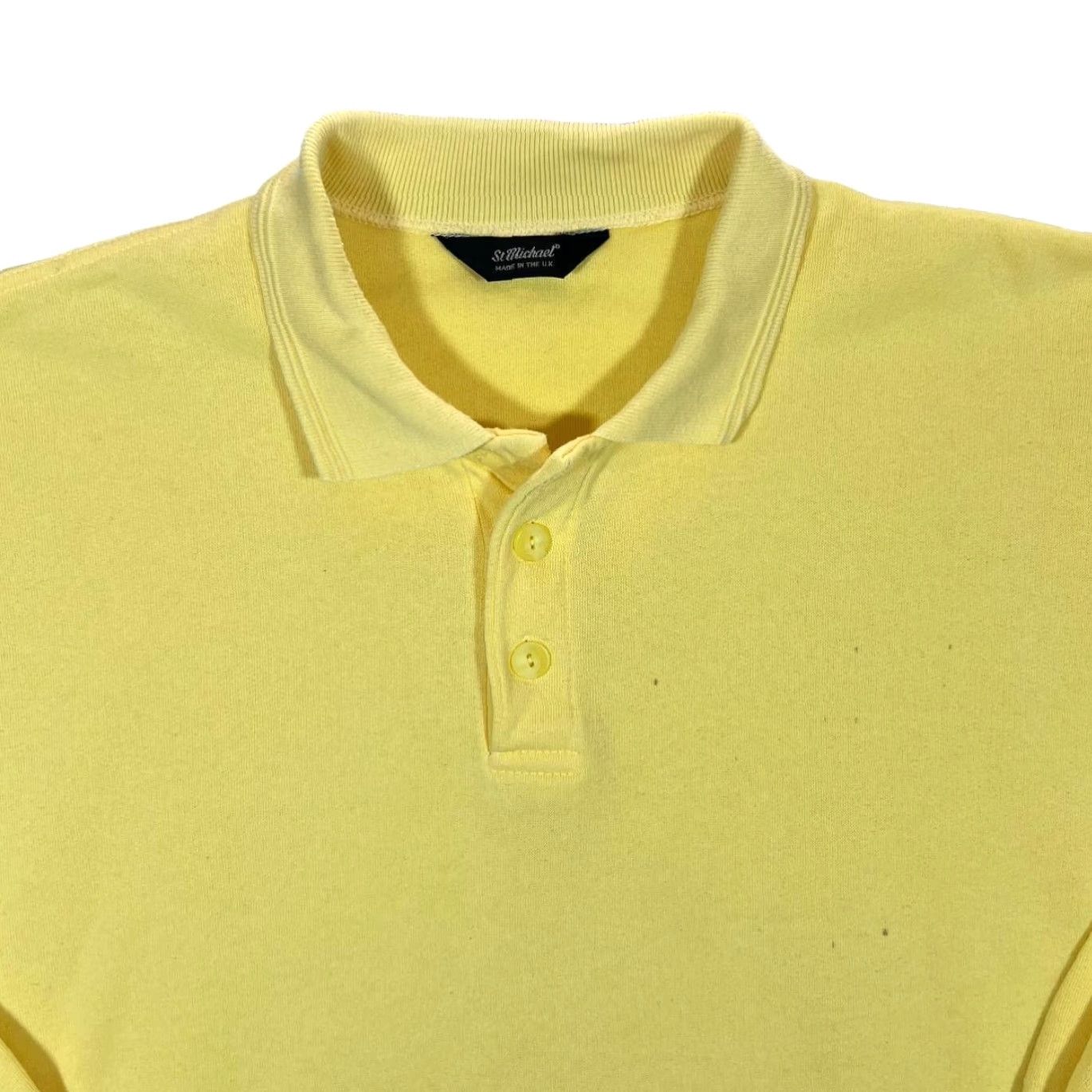Vintage VINTAGE 90s ST MICHAEL Marks & Spencer Yellow Collared Sweatshirt Medium Mens Sweatshirt Pullover Size US M / EU 48-50 / 2 - 2 Thumbnail