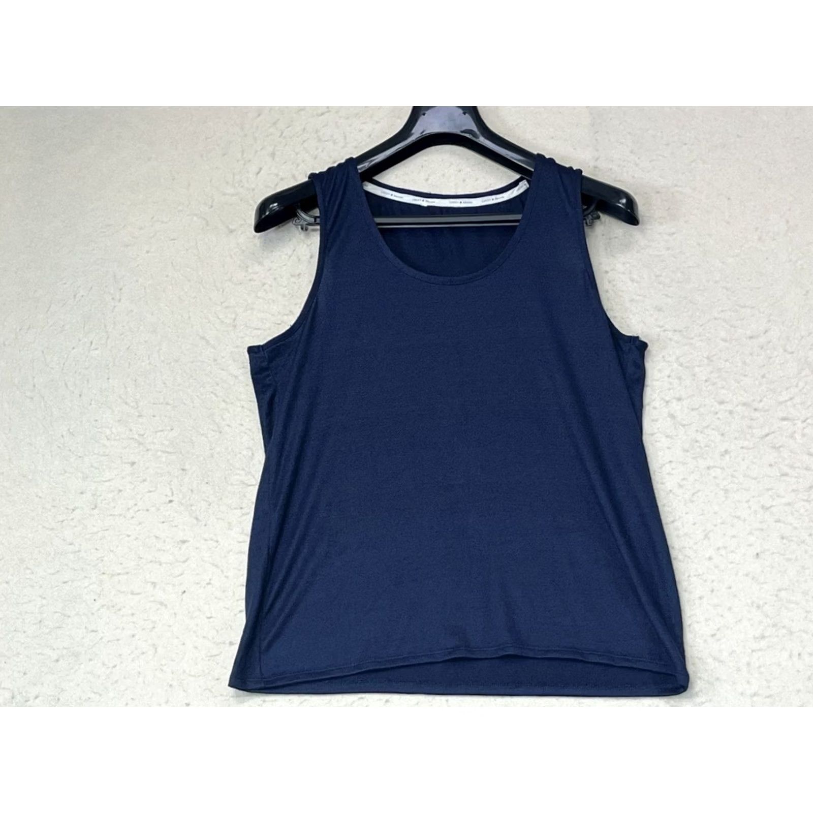 Lucky Brand Lucky Brand Womens Sleeveless Shirt Tank Blue Scoop Neck Cotton Blend M Medium See Pics Size M / US 6-8 / IT 42-44 - 2 Thumbnail