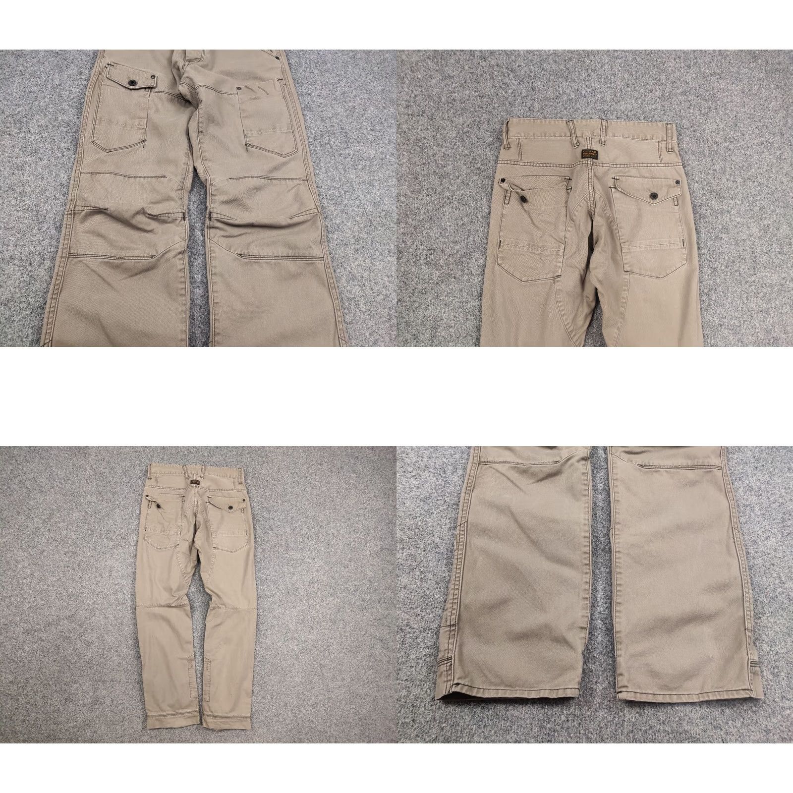 G-Star VINTAGE G-Star RAW 3D TAPERED COJ Dark Beige Canvas Cargo Pants Mens 30 Beige 5-Pocket Cargo 3D Army Stars 3301 Elwood 5620 Size US 30 / EU 46 - 8 Thumbnail