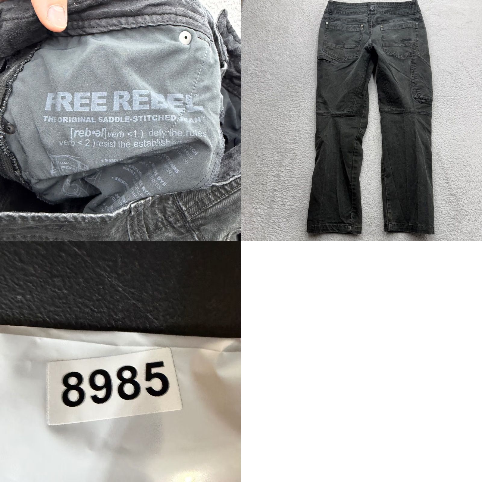 Kuhl Pants Mens 32x28 Charcoal Grey Free Rebel Workwear Patina Dye