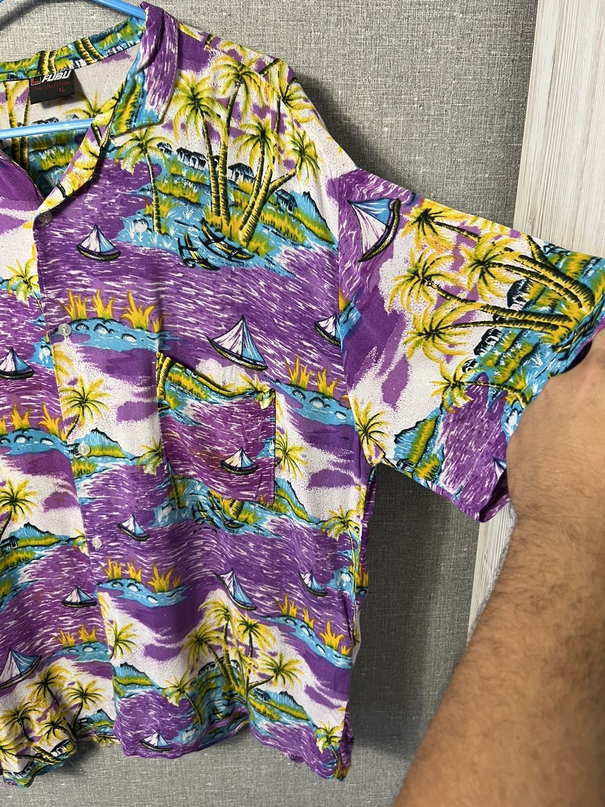 Fubu × Vintage Rare FUBU All Over Printed Hawaiian Button Shirt 100% Rayon Size US XL / EU 56 / 4 - 7 Thumbnail