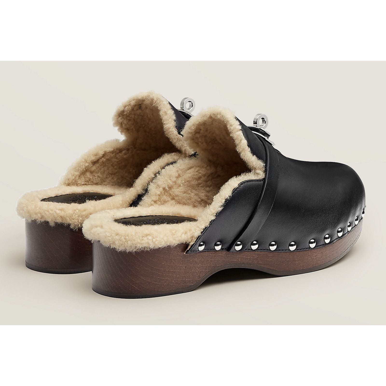 Hermes Hermes Mule Leather Kelly Lock Shearling Fur Slide Flat 37 Size US 7 / IT 37 - 10 Thumbnail