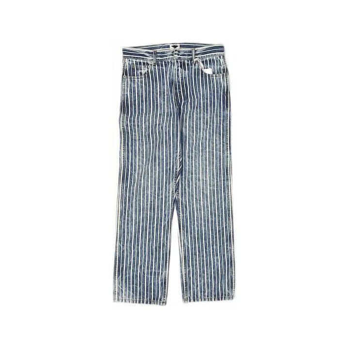 Dior Dior Blue Striped Straight Leg Jeans for Women 0079-2507 Size 35" - 2 Thumbnail