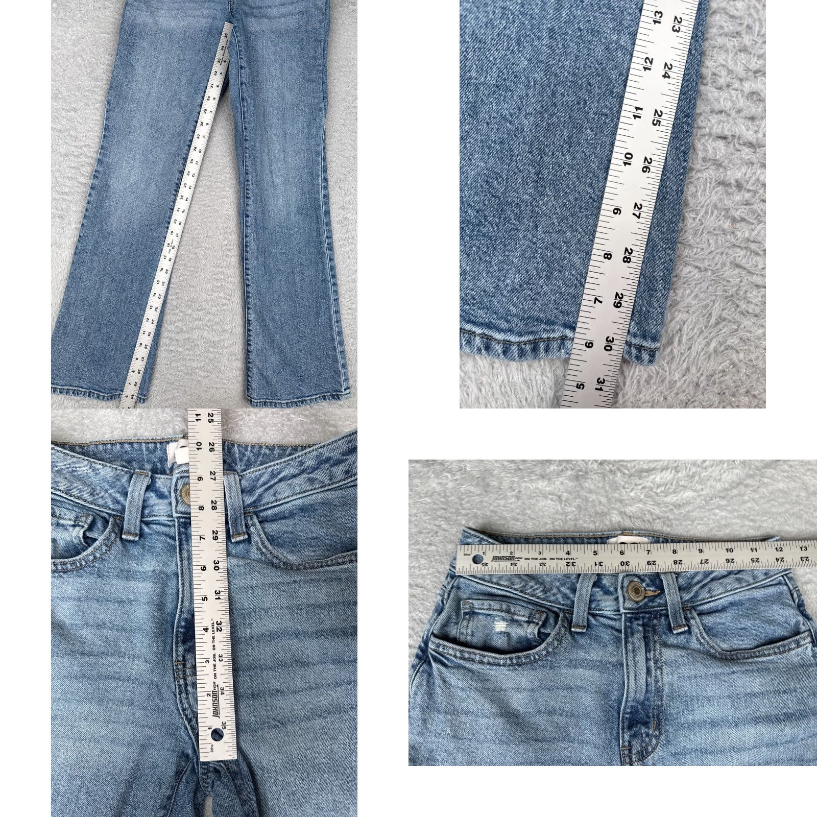 Vintage SO Jeans Juniors Blue Denim High Rise Bootcut 24x31 Distressed Stretch 90s Cowboy Southwestern 5-Pocket Womens Jeans Size 25" / US 0 / IT 36 - 8 Thumbnail