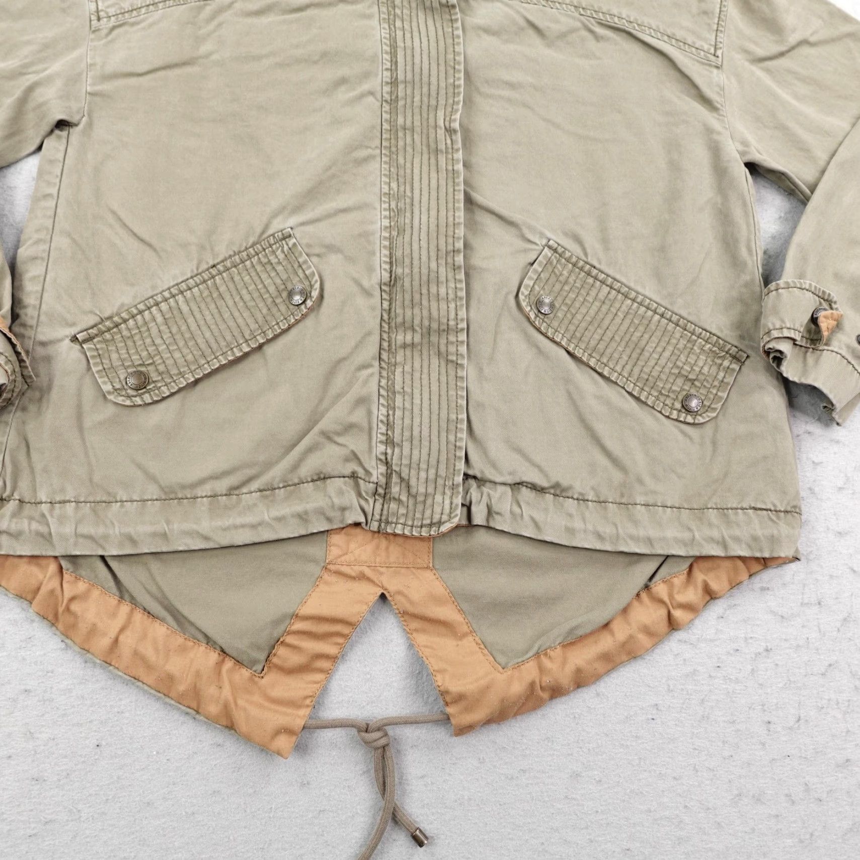 Abercrombie & Fitch Abercrombie Fitch Jacket Womens Medium Army Green Field Military Fish Tail Parka Size M / US 6-8 / IT 42-44 - 3 Thumbnail
