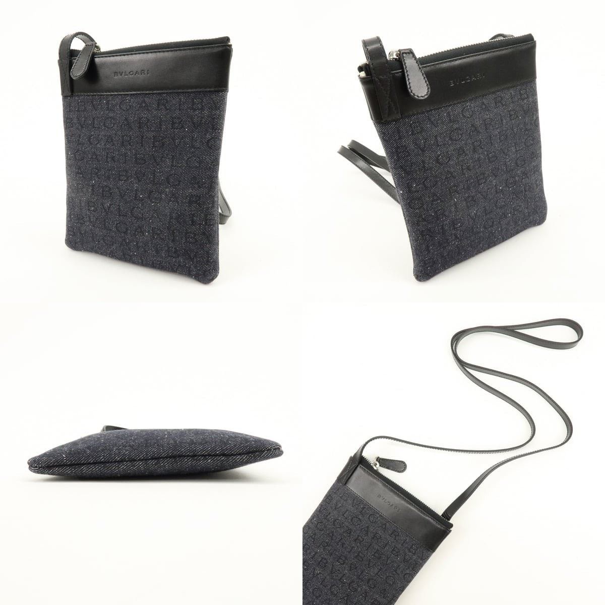 Bvlgari Bvlgari Logo Mania Denim Leather Crossbody Bag Black Size ONE SIZE - 3 Thumbnail