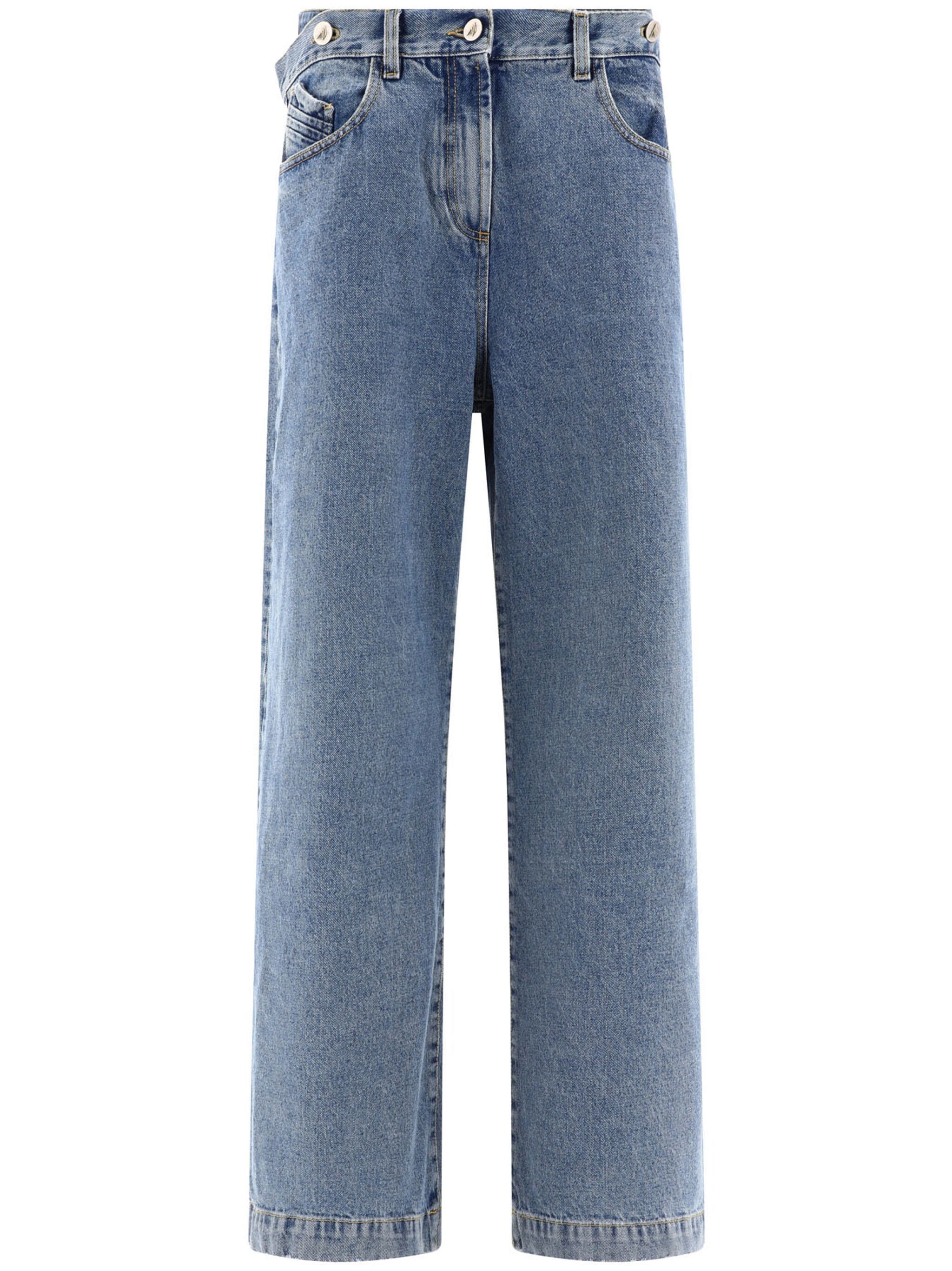 The Attico o1s22i1n1024 Layered Baggy Jeans in Denim Blue Size 25" / US 0 / IT 36 - 1 Thumbnail