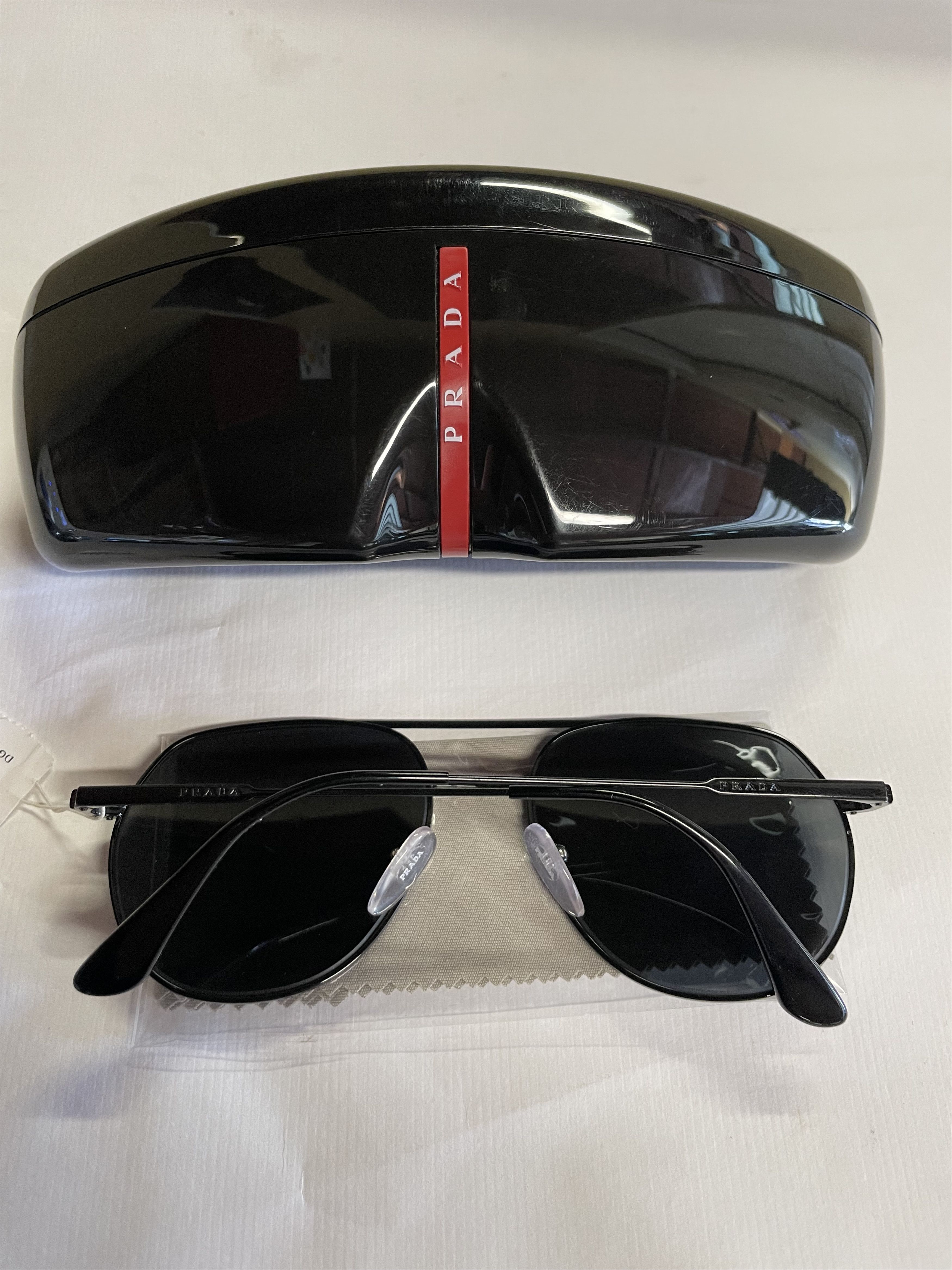 Prada Prada SPR 55U 1AB-5S0 Black/Dark Gray Lens Sunglasses Size ONE SIZE - 7 Thumbnail