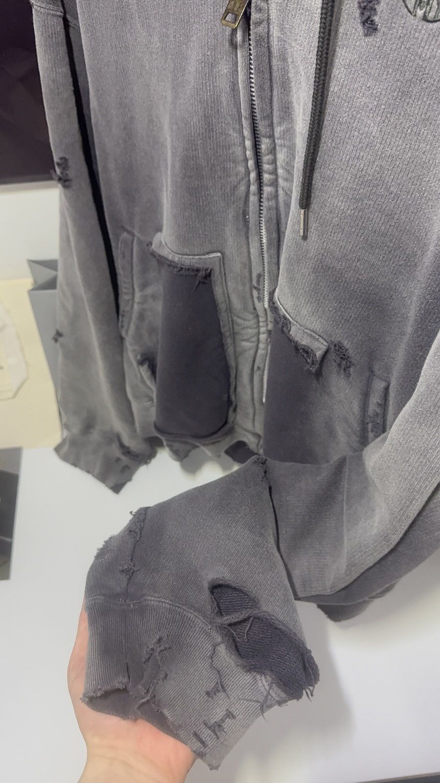 Maison MIHARA YASUHIRO ✅Maison Mihara Yasuhiro distressed zip hoodie Size US L / EU 52-54 / 3 - 11 Thumbnail