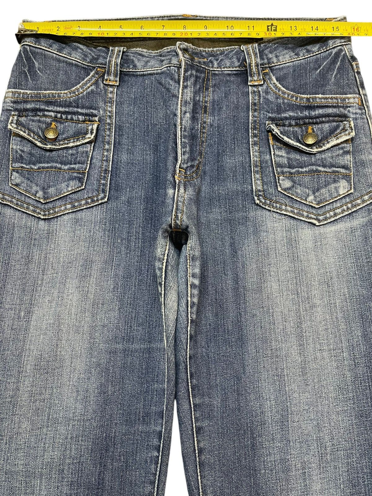 Hypebeast Vintage Japanese Brand Bush Pants Faded Wash Wide Leg Jeans Size US 30 / EU 46 - 11 Thumbnail