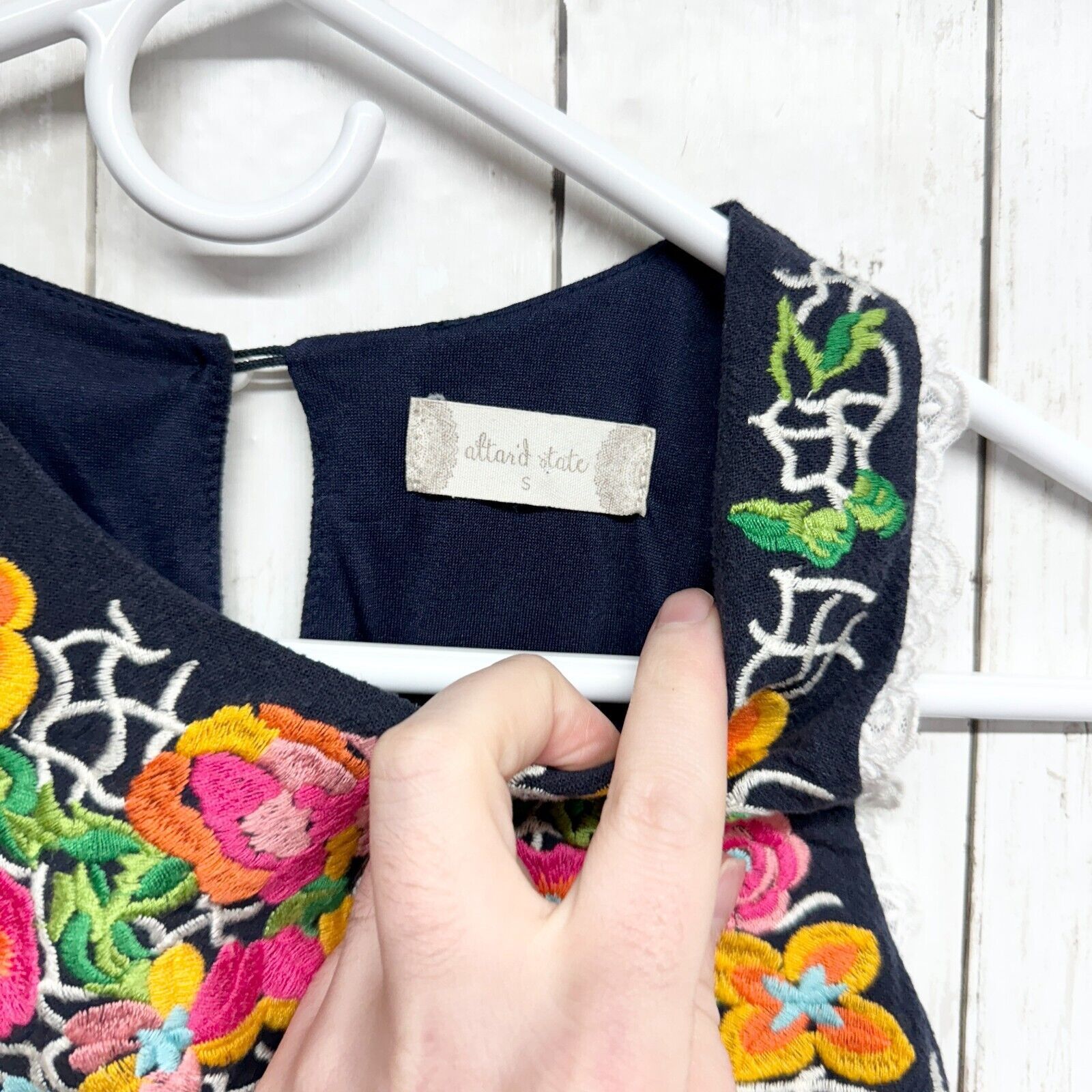 Other Altar'd State Tunic W Small Blue Striped Embroidered Size S / US 4 / IT 40 - 2 Thumbnail