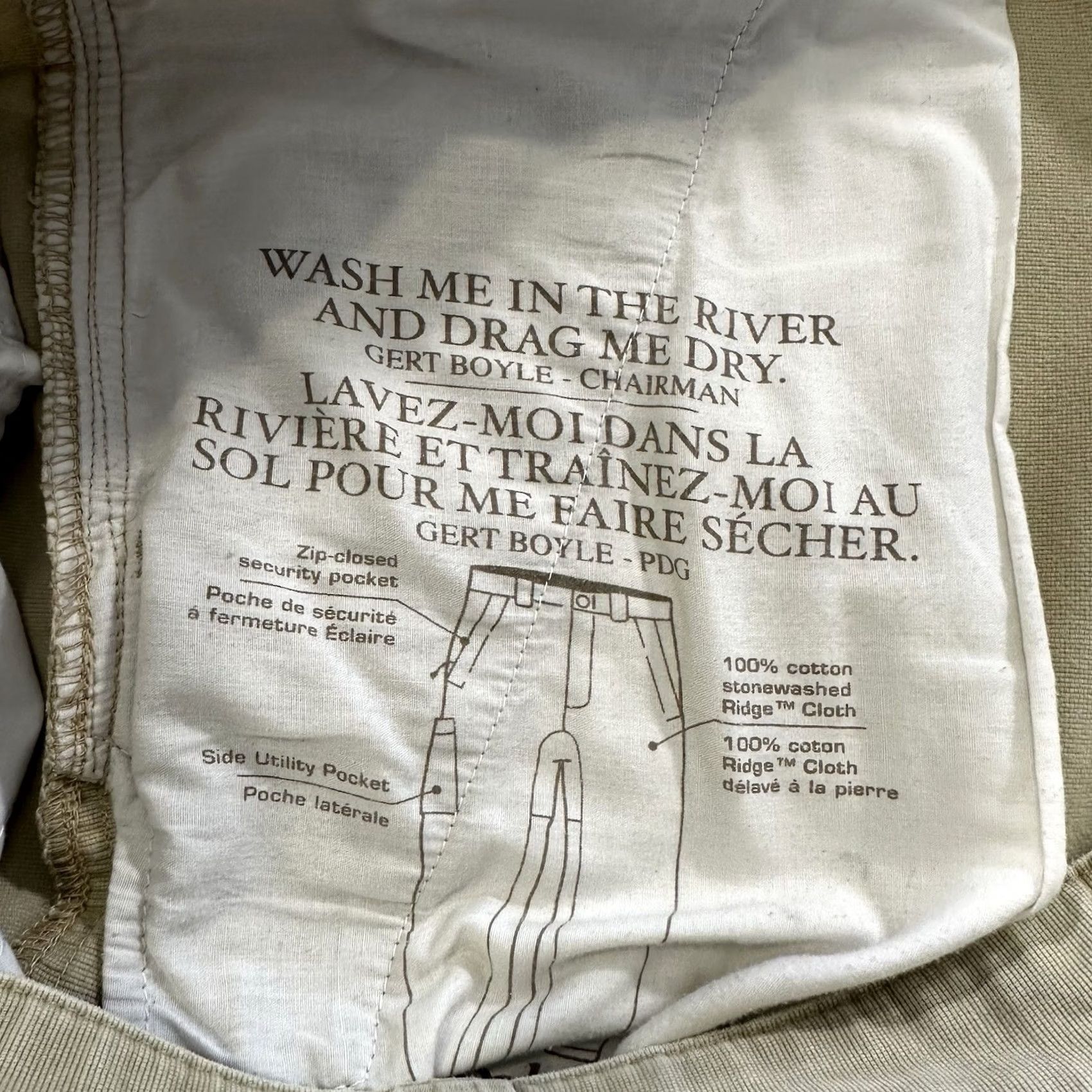 Vintage Columbia Pants Mens 40x32 Utility Chino Rugged Outdoor Hiking Tan Beige Canvas Cotton Straight Carpenter Pockets Regular Size US 40 / EU 56 - 6 Thumbnail