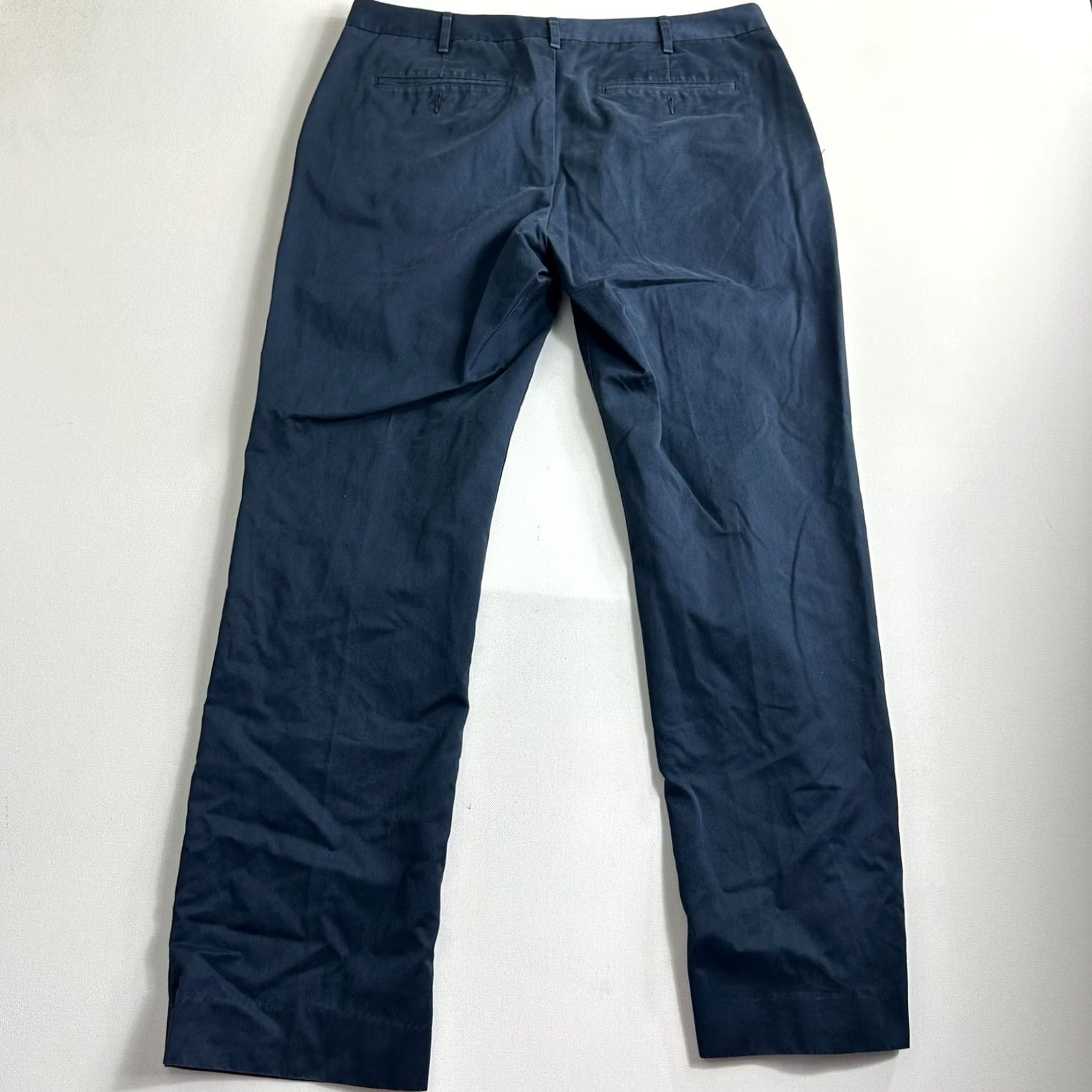 Bonobos Bonobos Pants Mens 35 35x32 Navy Chino Slacks Monday Flat Front Straight Fit Size US 35 - 2 Thumbnail