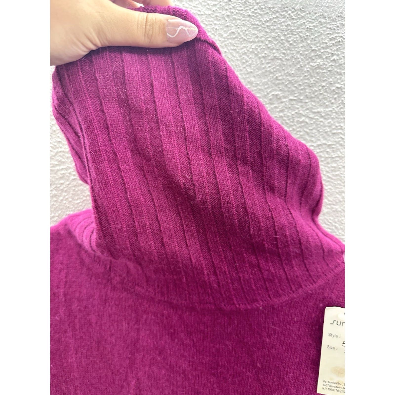 Vintage VTG Survival Womens Sleeveless Crowl Neck Sweater Tank Top Small Purple NWT Knit Angora Nylon Lambswool All Seasons Pullover 0? Size S / US 4 / IT 40 - 2 Thumbnail