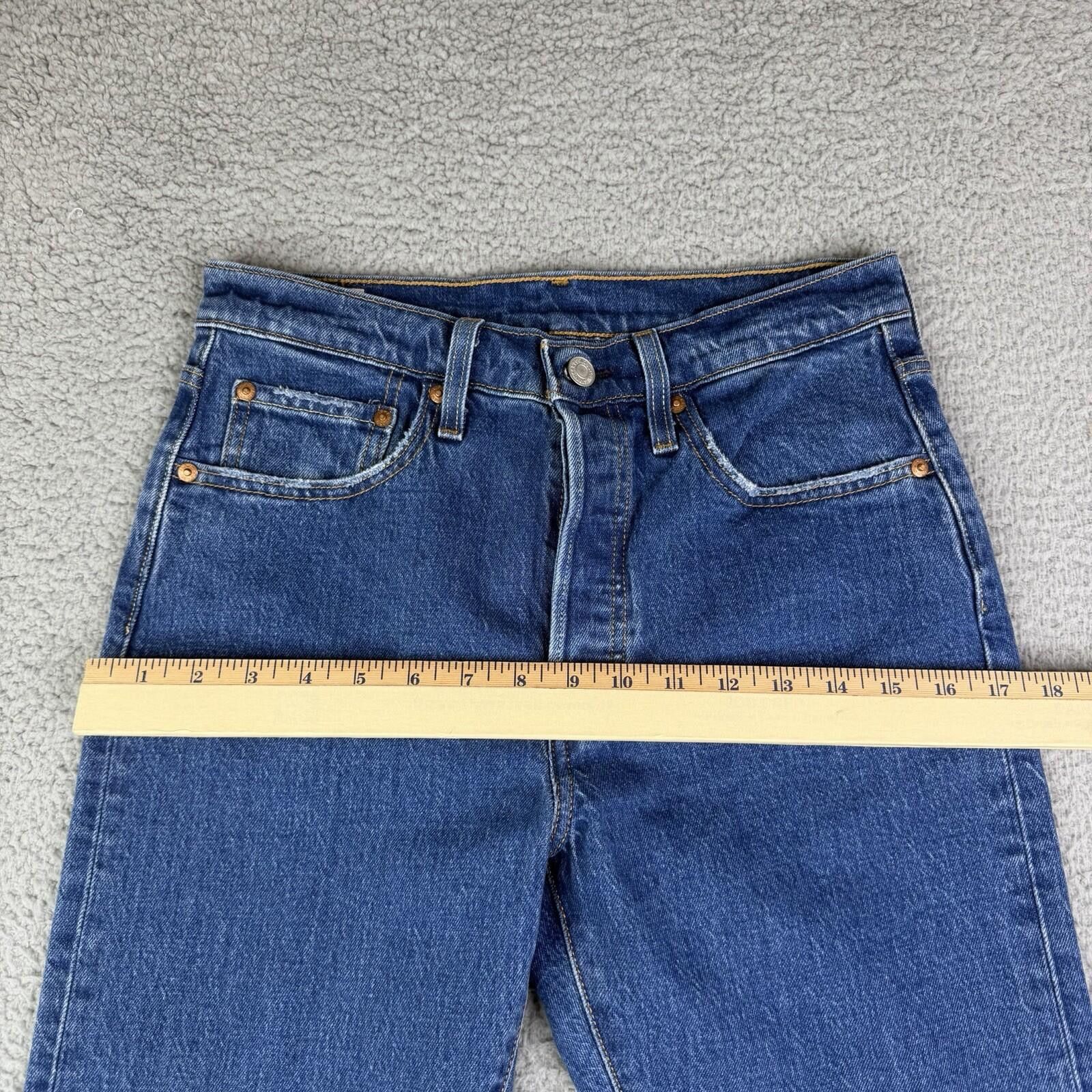 Levi's Levis 501 S Skinny Button Fly Raw Hem Jeans Women's 28x28 Size 28" / US 6 / IT 42 - 8 Thumbnail