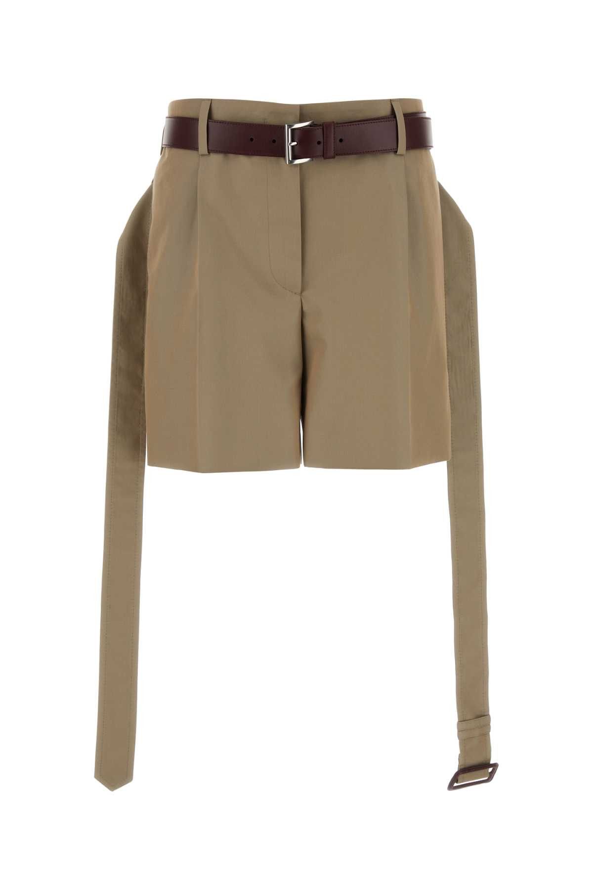 Prada Khaki Twill Shorts Size 26" / US 2 / IT 38 - 1 Thumbnail
