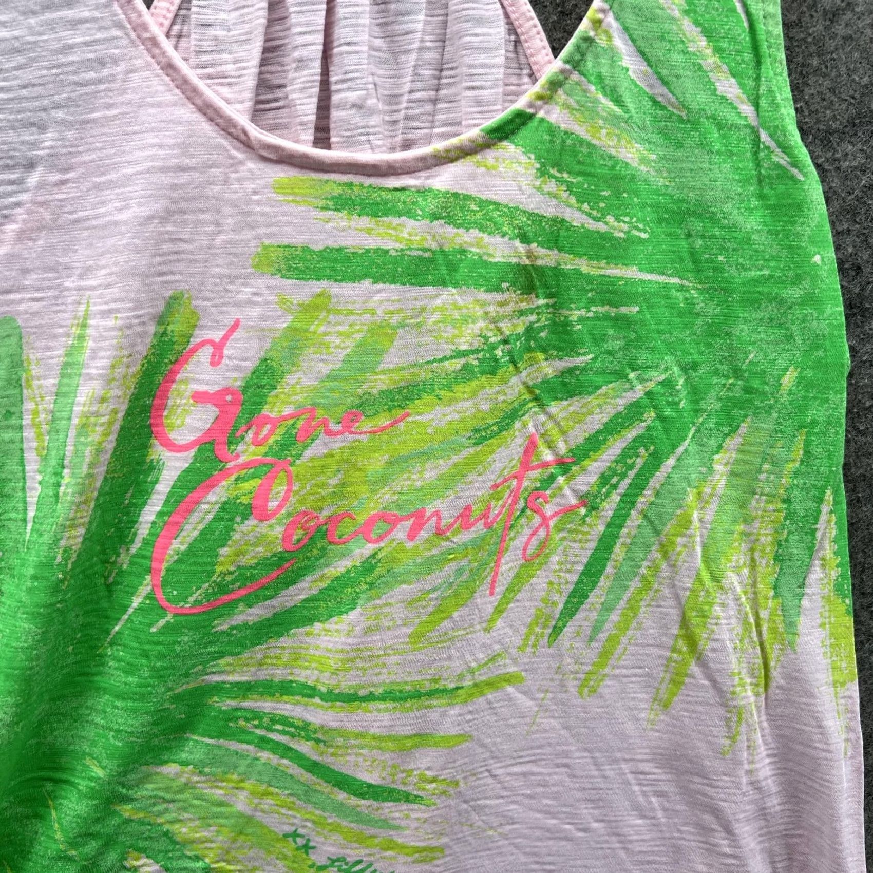 Lilly Pulitzer Lilly Pulitzer Tank Top Womens XS Pink Gone Coconuts Palm Graphic Pima Cotton Tank Top Womens XS Pink Gone Coconuts Palm Graphic Size XS / US 0-2 / IT 36-38 - 6 Thumbnail