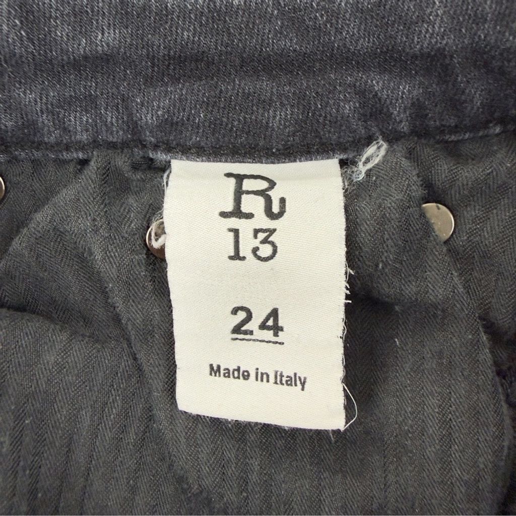 R13 R13 Women's Size 24x25 Jenny Mid Rise w/ Double Shred Hems B Size 24" / US 00 / IT 34 - 2 Thumbnail